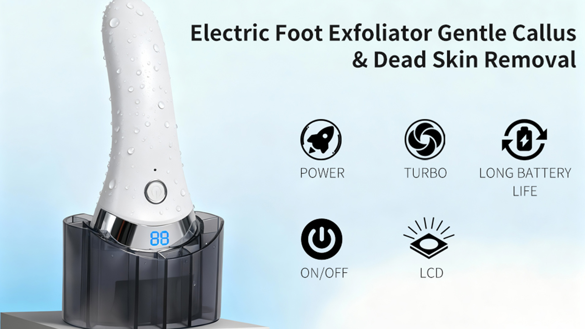 Electric Foot File USB Rechargeable Pedicure Tool for Adults, Portable ...
