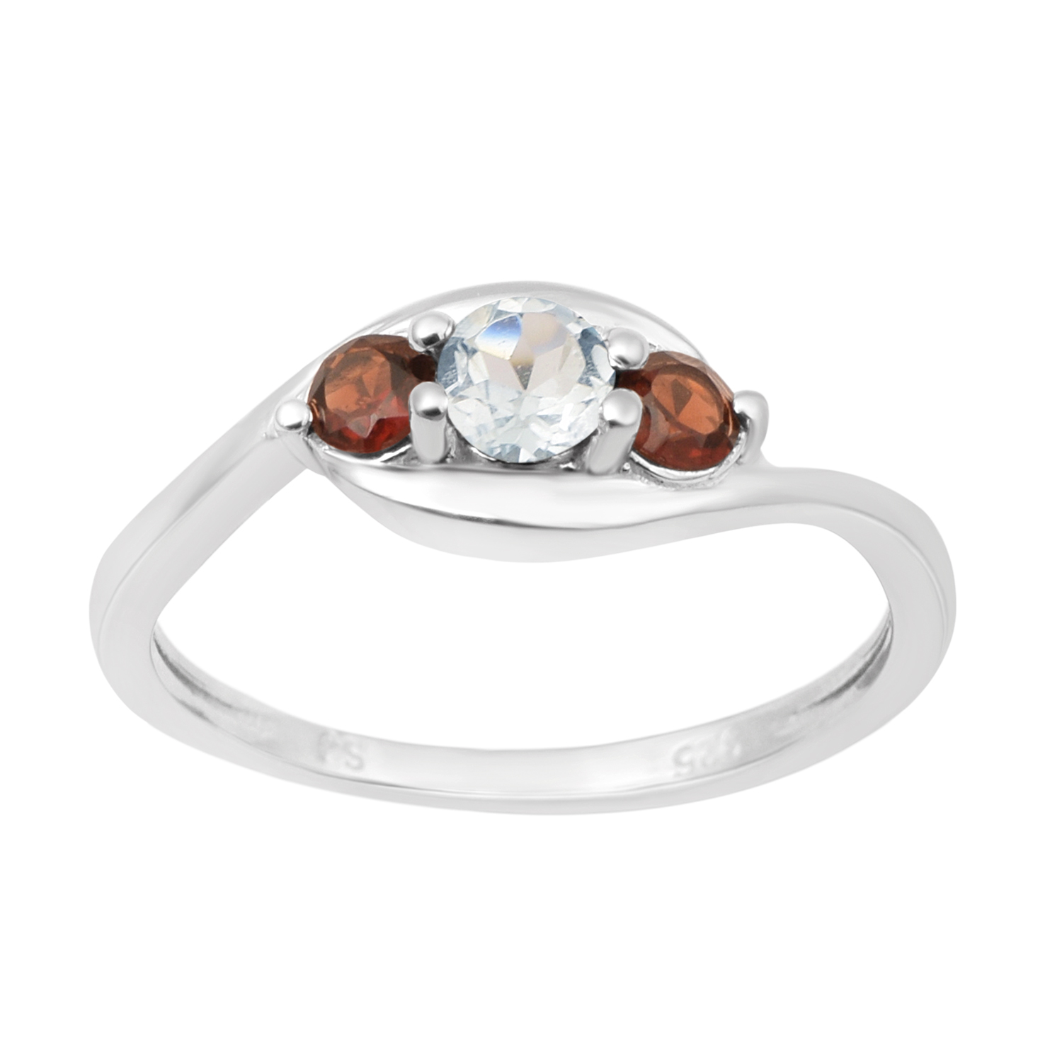 thumbnail video image 2 of 0.45 Ctw Oval Shape Aquamarine Gemstone 925 Sterling Silver Three Stone Women Promise Ring, 2 of 7