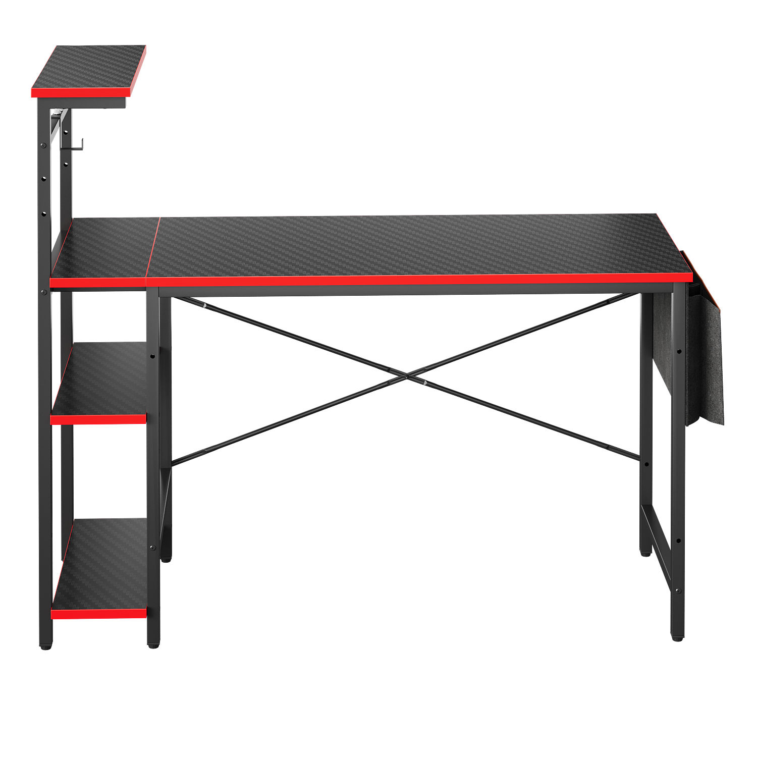 Bestier 52 Inch Gaming Computer Desk With Led Lights & Shelves Carbon  Fiber, Reversible Desk - Walmart.Com