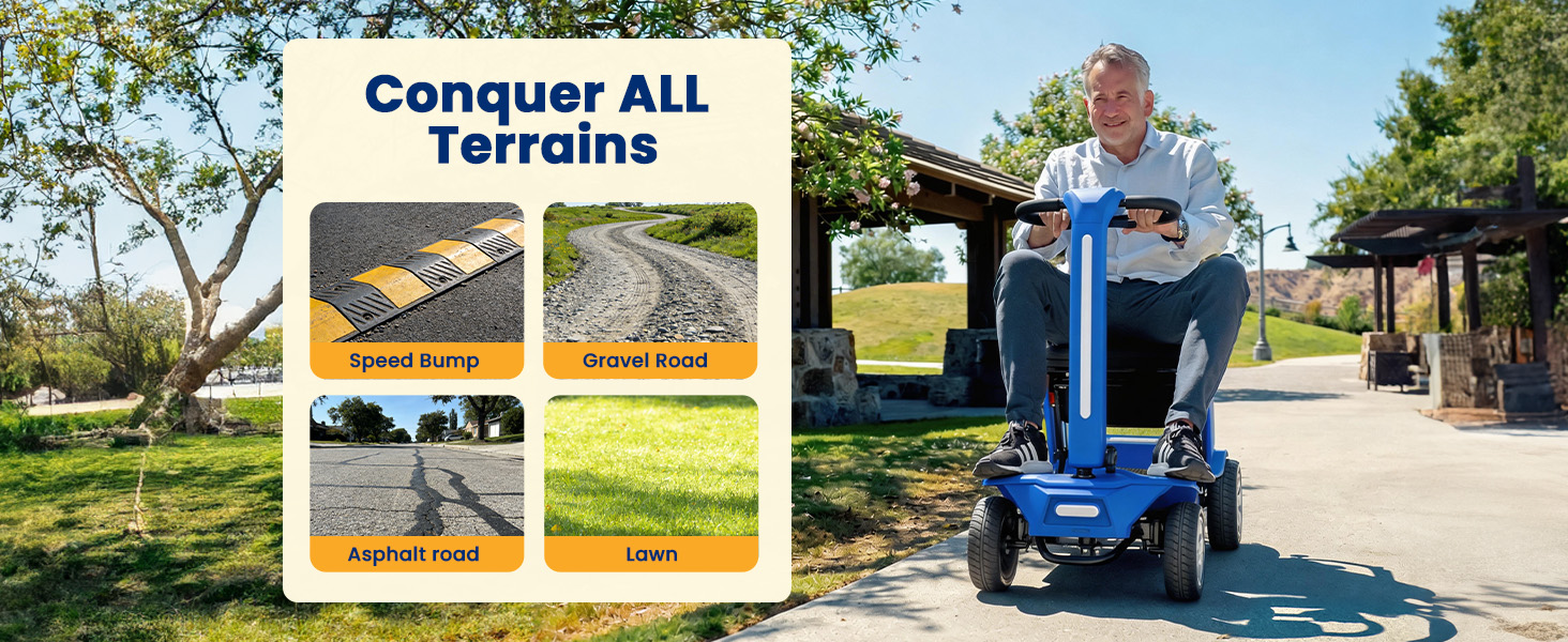 thumbnail video image 2 of Easy-to-Use Mobility Scooter for Seniors,Lightweight Foldable,300lbs Capacity,Yellow, 2 of 8