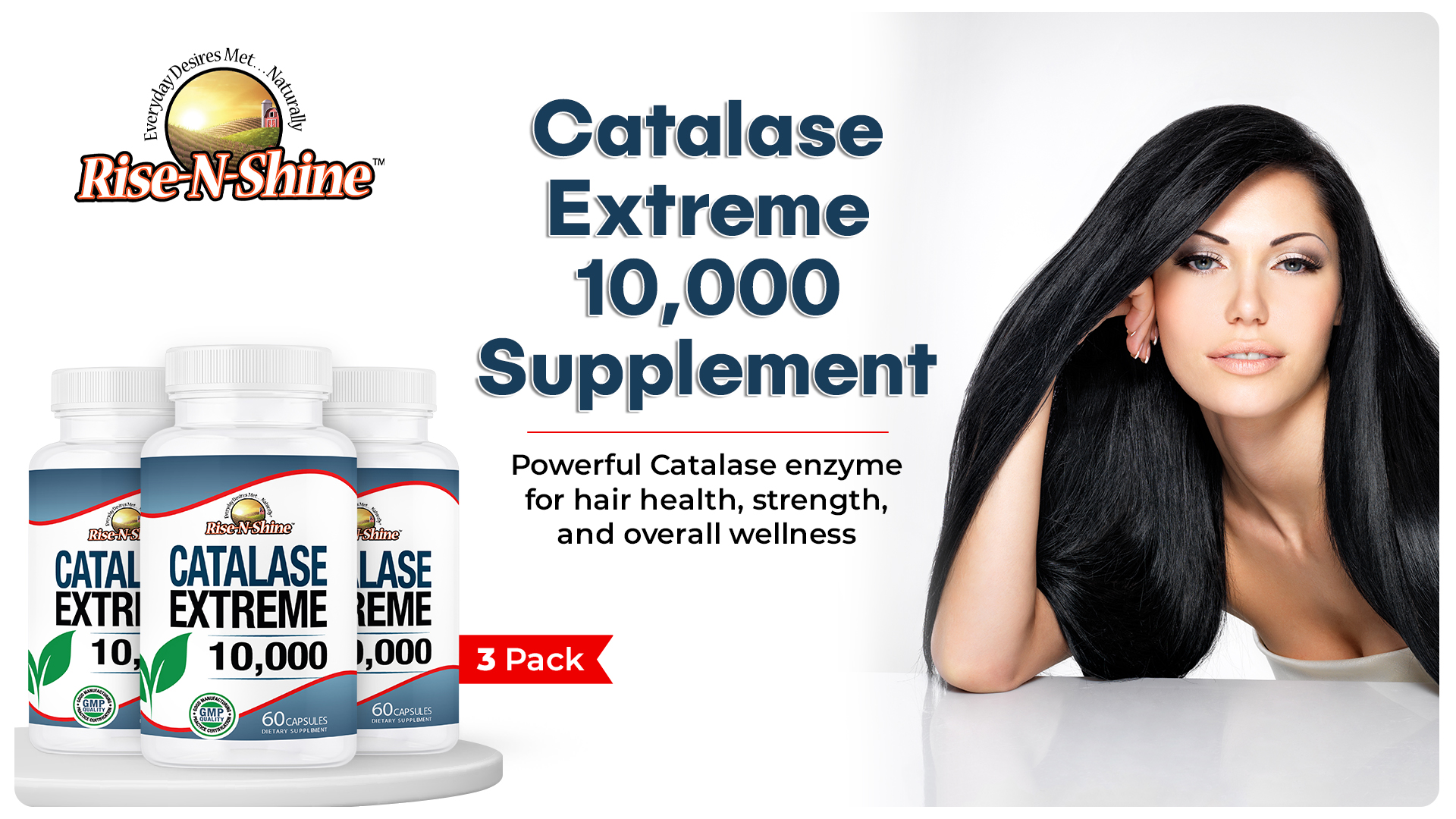 thumbnail video image 2 of Rise-N-Shine Catalase Extreme 10,000 IU with Saw Palmetto, Biotin, Health & Hair Supplement, 3 Pack, 2 of 19
