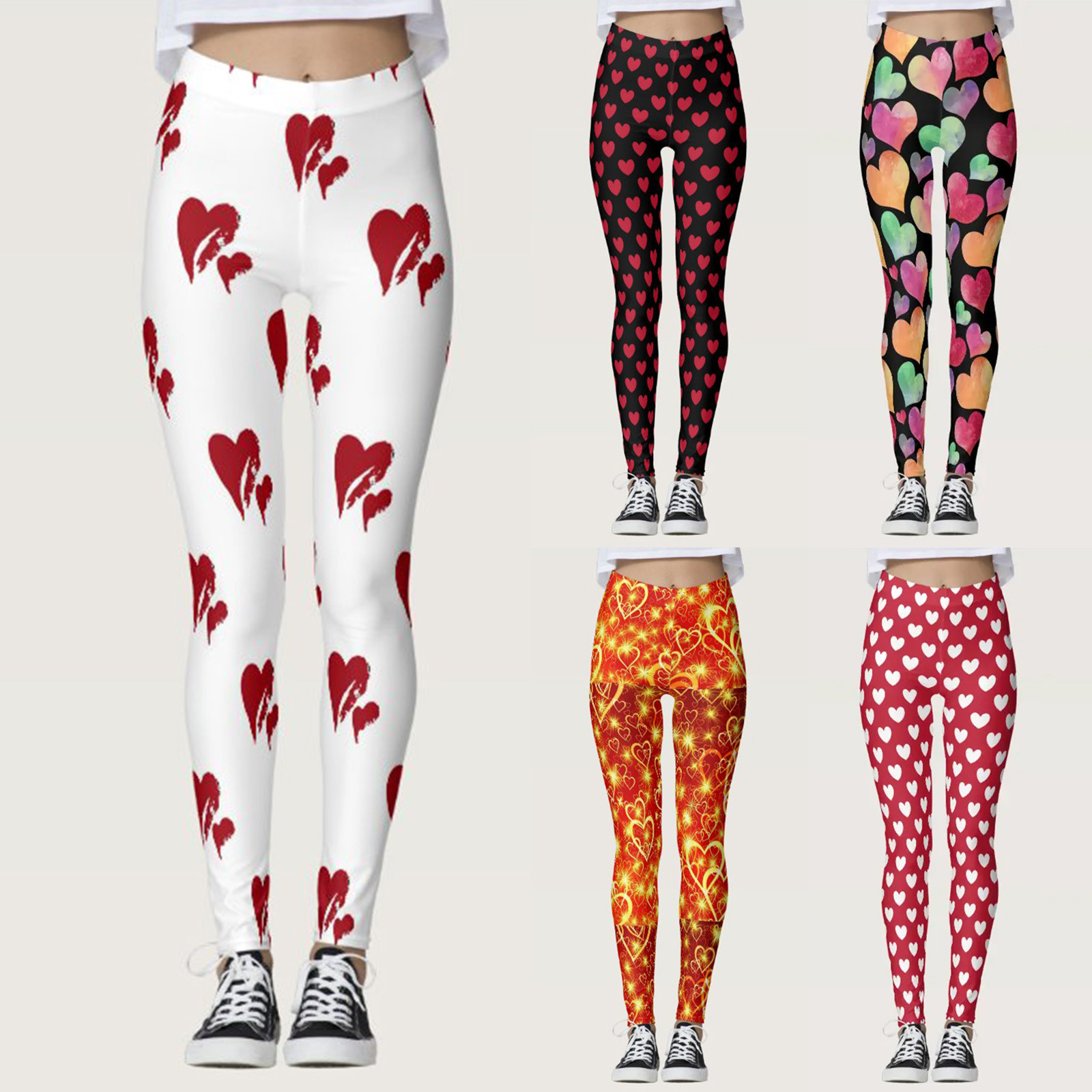 thumbnail video image 2 of YUEHUA Holiday Women s Valentine's Day Leggings High Waist Cute Buffalo PlaidWarm Thick Tights Pantyhose for Women Valentine's Day Gifts for Women, 2 of 8