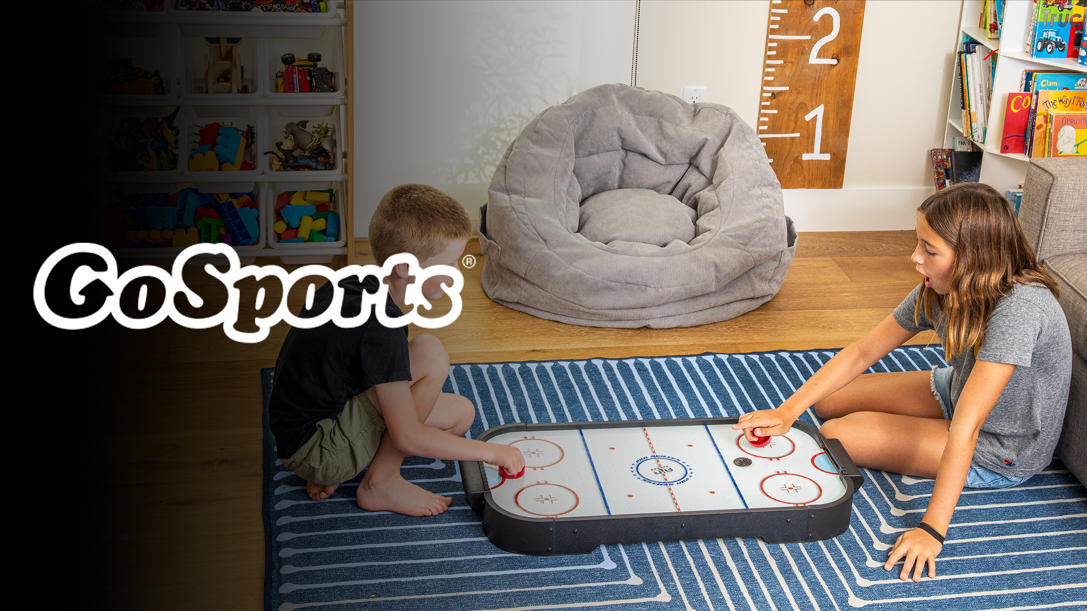 thumbnail video image 2 of GoSports Air Hockey Table Set, 30 in, 2 of 7