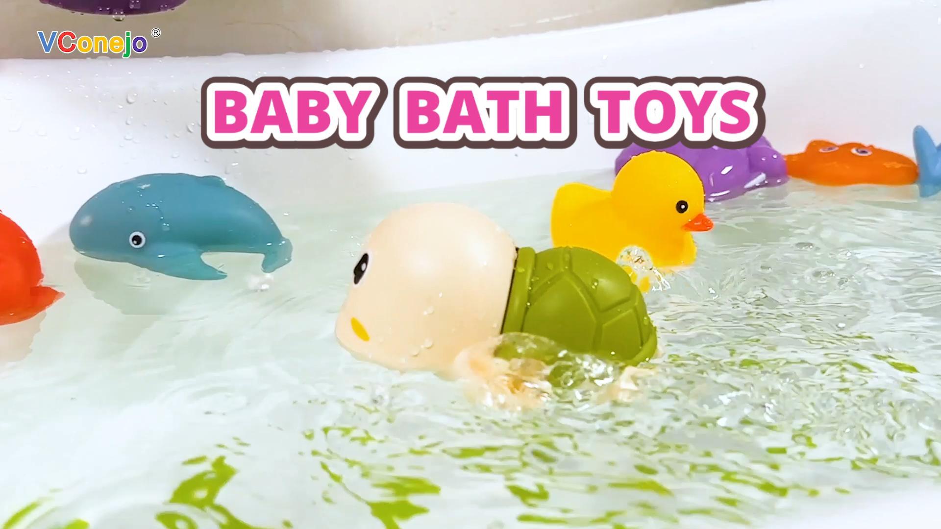 thumbnail video image 2 of Bath Toys for Toddlers 1-3, Baby Bath Toys for Infants 6-12 Months, Water Pool Bathtub Toys for Toddlers Age 2-4 Ocean Animals, 2 of 8