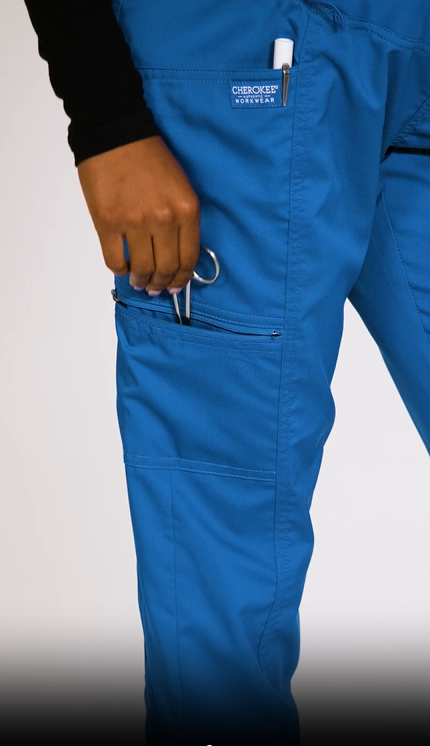 thumbnail video image 2 of Cherokee Workwear Revolution Maternity Women's Scrubs Pant Straight Leg WW155, 2 of 6