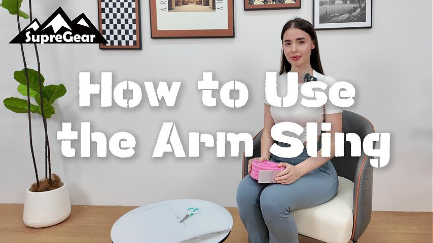thumbnail video image 2 of SupreGear Arm Sling, Adjustable Shoulder Support for Elbow, Lightweight for Men and Women, Gray, 2 of 8