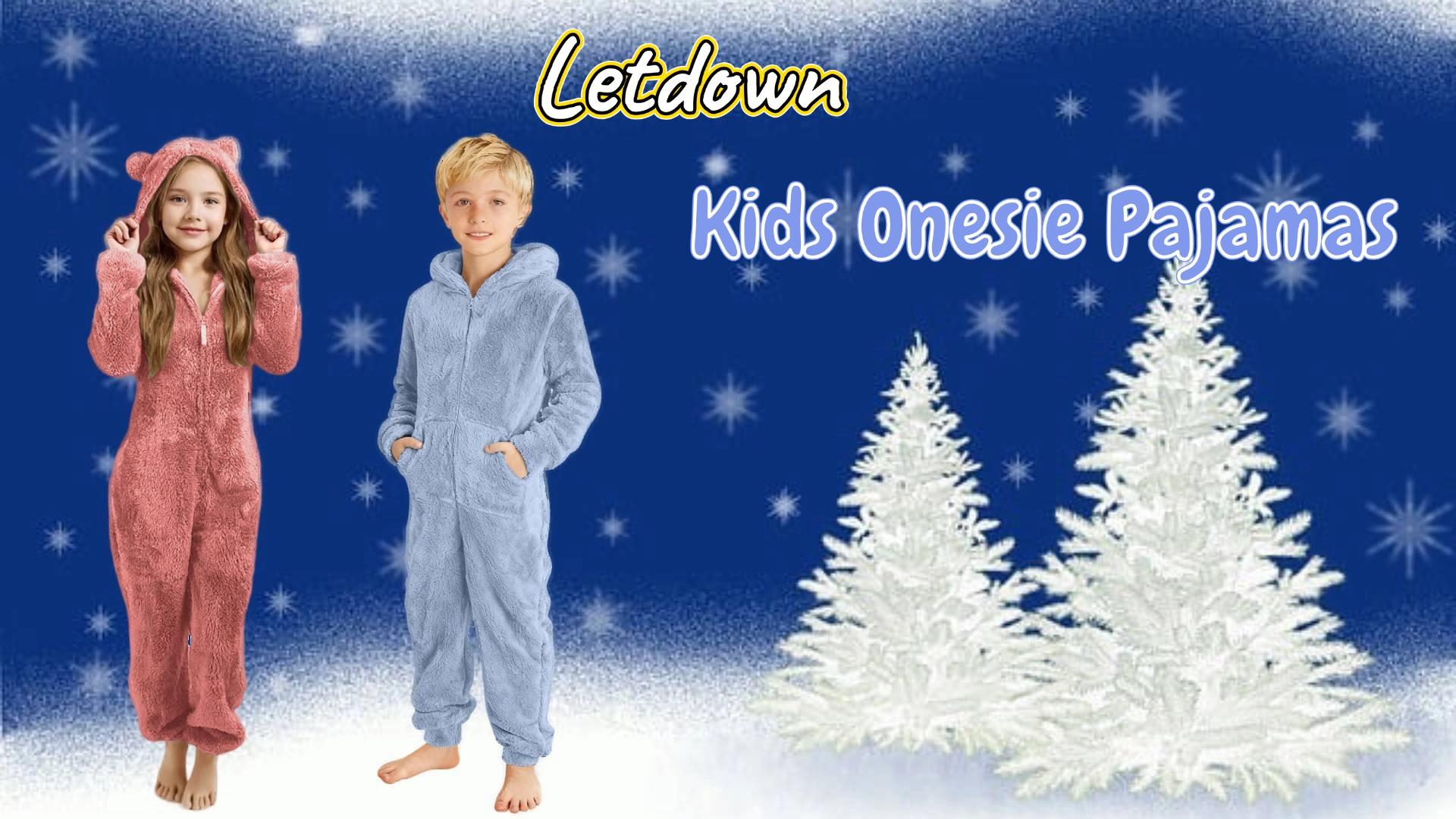 thumbnail video image 2 of Letdown Kids Onesie Pajamas Jumpsuit Girls Warm Flannel Romper One Piece Zipper Hooded Cute Playsuit Sleeperwear, 2 of 6