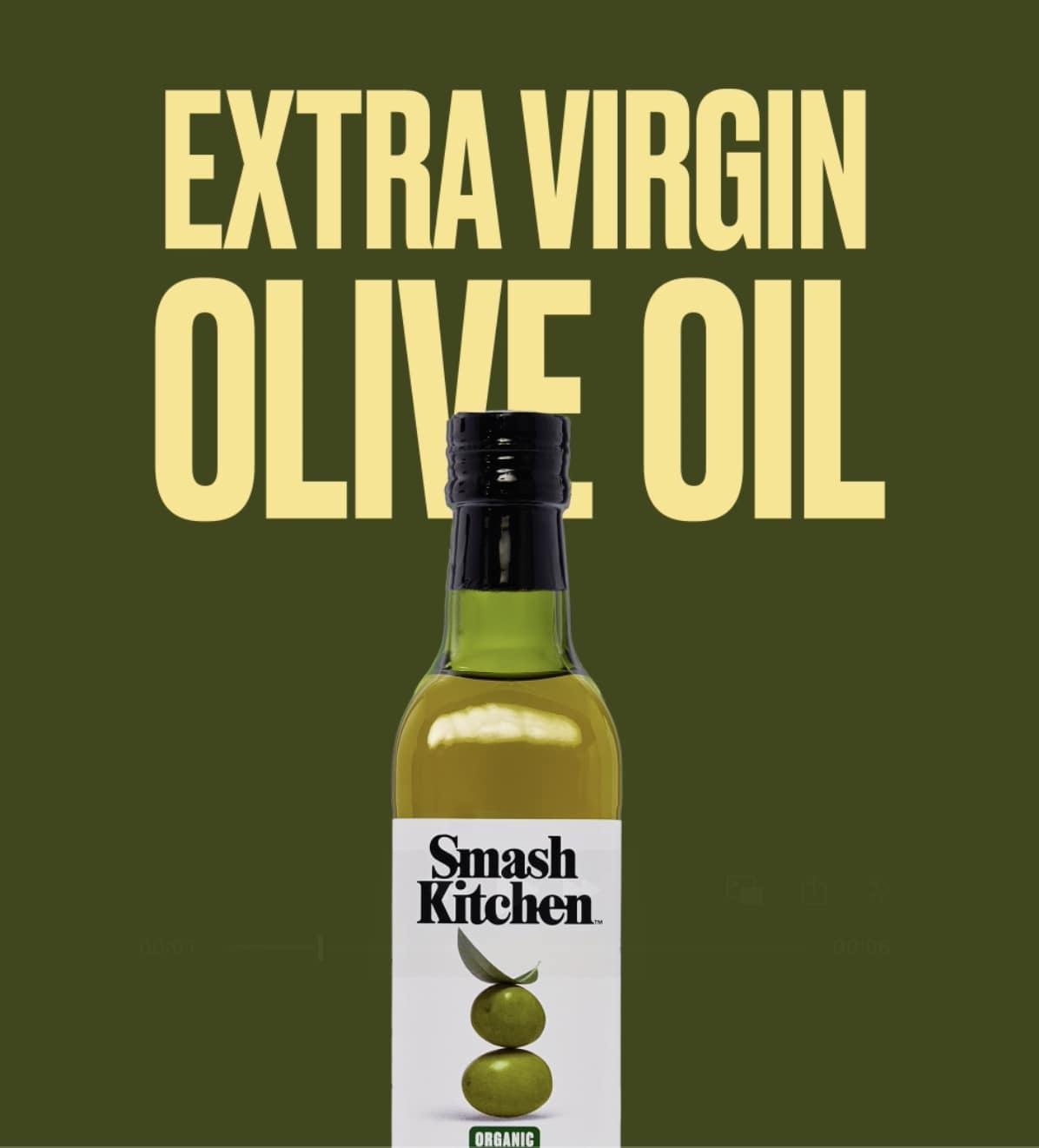 thumbnail video image 2 of Smash Kitchen Organic Classic Extra Virgin Olive Oil, 33.8 fl oz, 2 of 7