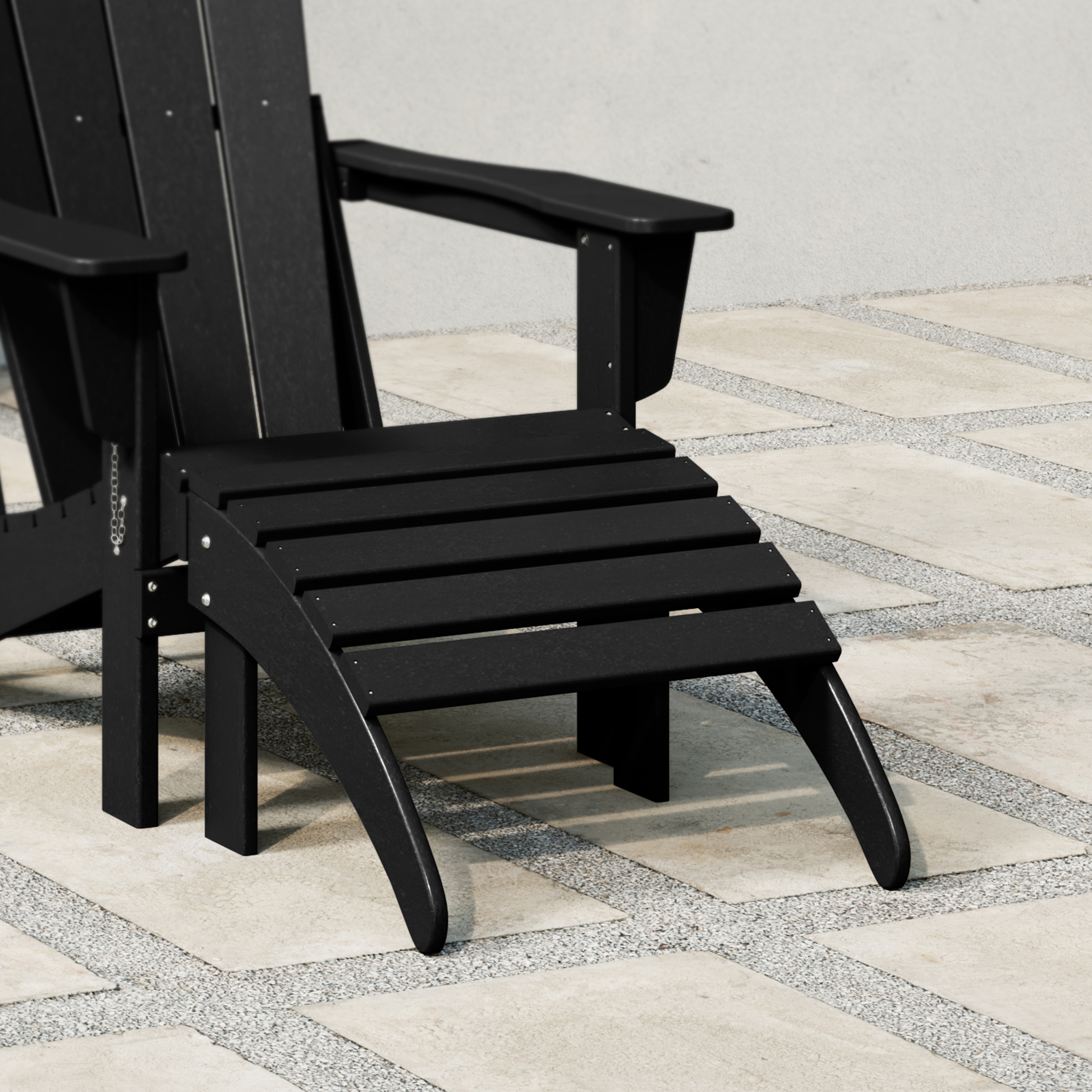 thumbnail video image 2 of WestinTrends Outdoor Ottoman, Patio Adirondack Ottoman Foot Rest, All Weather Poly Lumber Folding Foot Stool for Adirondack Chair, Widely Used for Outside Porch Pool Lawn Backyard, Dark Brown, 2 of 16