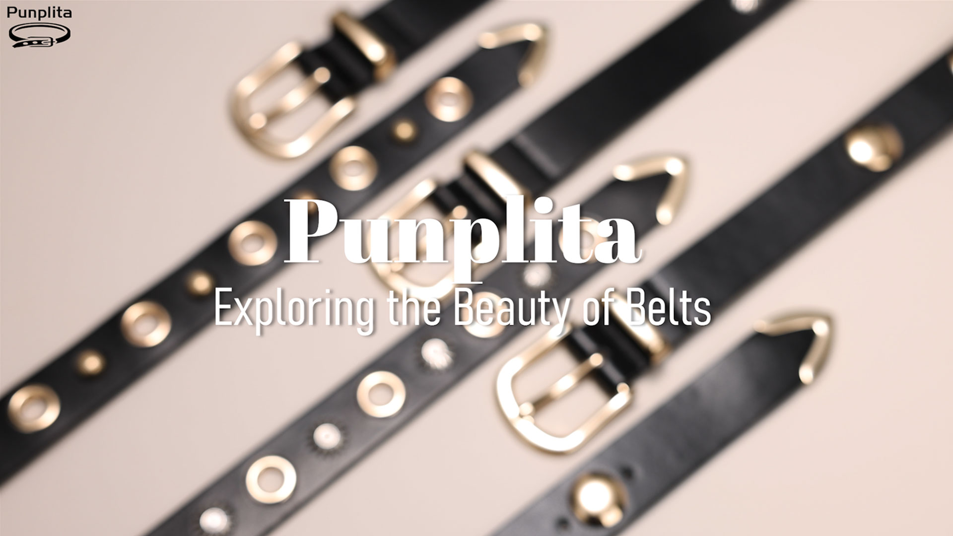 thumbnail video image 2 of Punplita Women's Belt Sunflower Studded Rock Style Leather Waist Belts for Jeans Pants in Black, 2 of 8