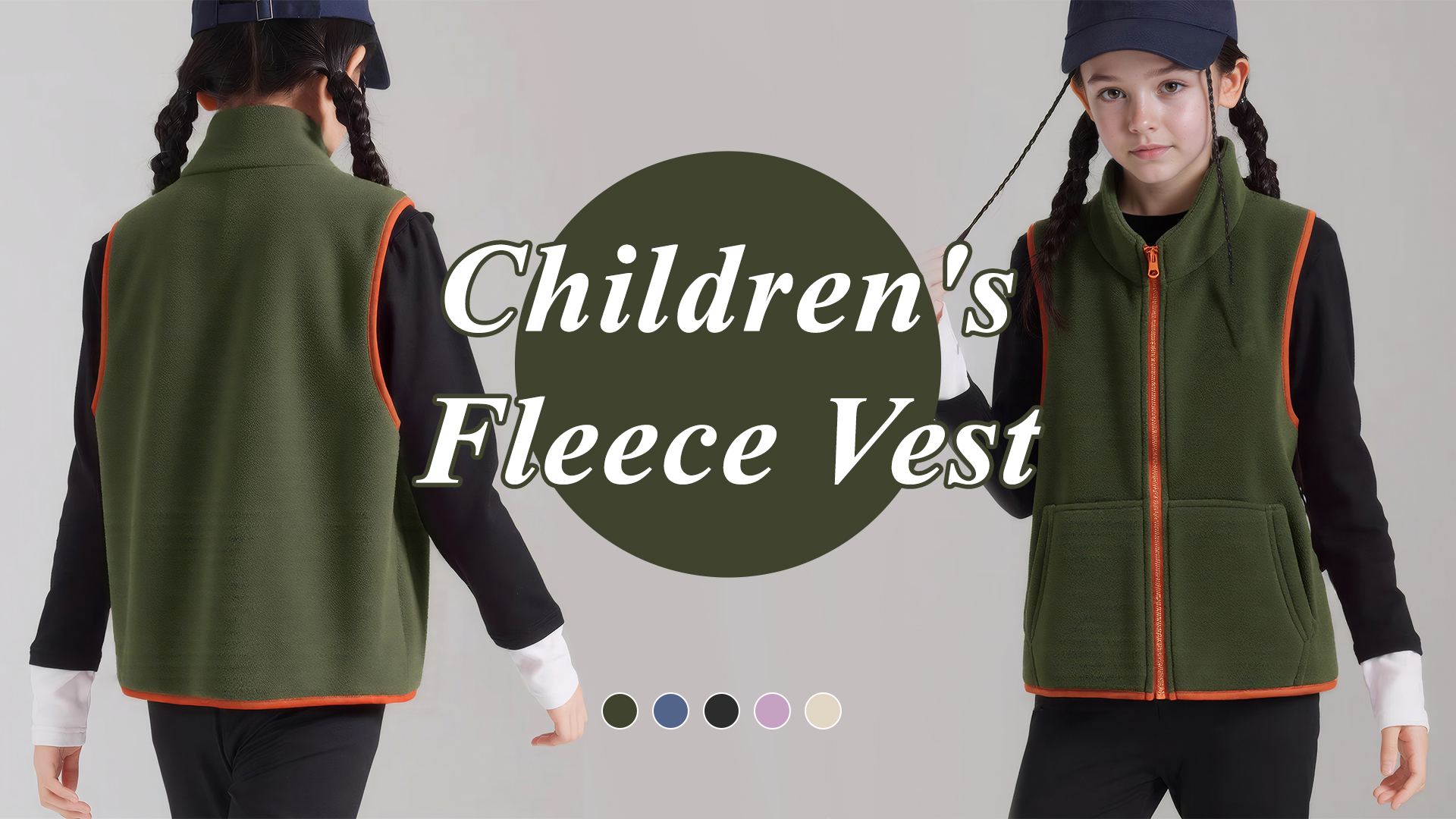 thumbnail video image 2 of Happy Cherry Boys Girls Polar Fleece Vest Kids Warm Sleeveless Jacket Toddler Zip Up Winter Waistcoat Children Ligntweight Outwear with Pockets, 2 of 7