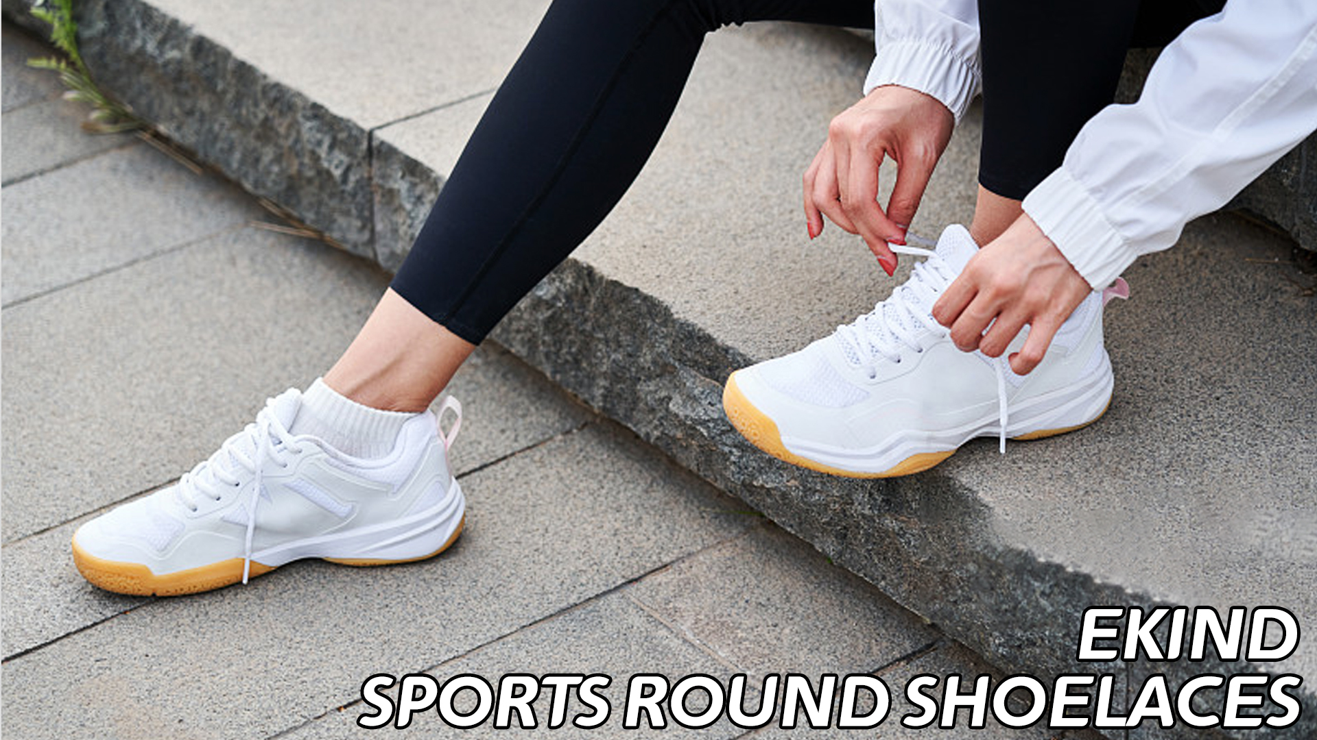 thumbnail video image 2 of EKIND 45" 2 Pairs Round Coloured Athletic Shoe Laces for Sneakers and Casual Shoes Fits All Adult and Kids (Black), 2 of 7