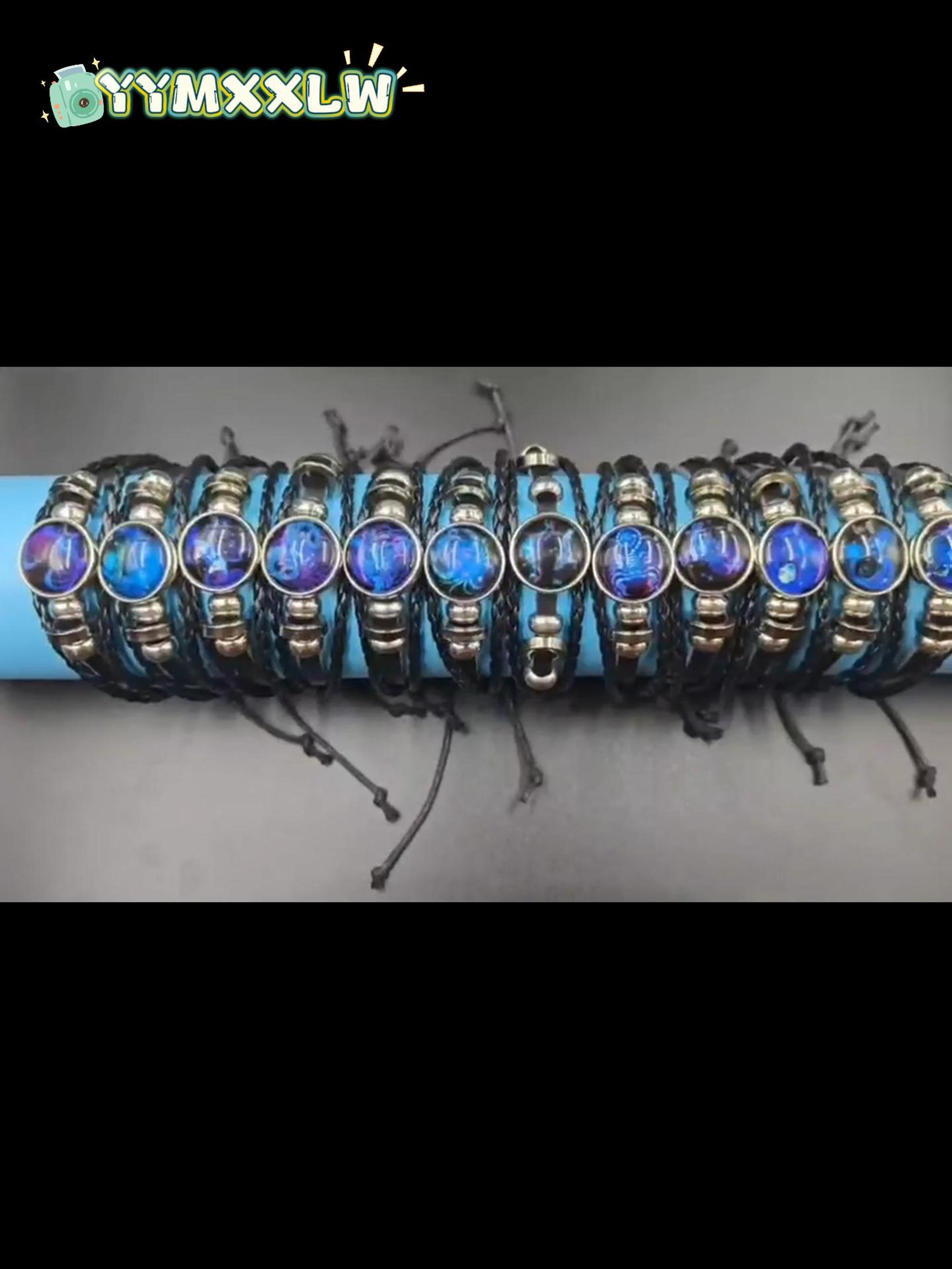 thumbnail video image 2 of Spirilet Bracelets for Women & Men, Zodiac Signs Spirit Bracelets, Zodiac Signs Spirit Bangle, Multilayer Adjustable 12 Constellations PU Leather Zodiac Bangle Unisex (Sagittarius), 2 of 9