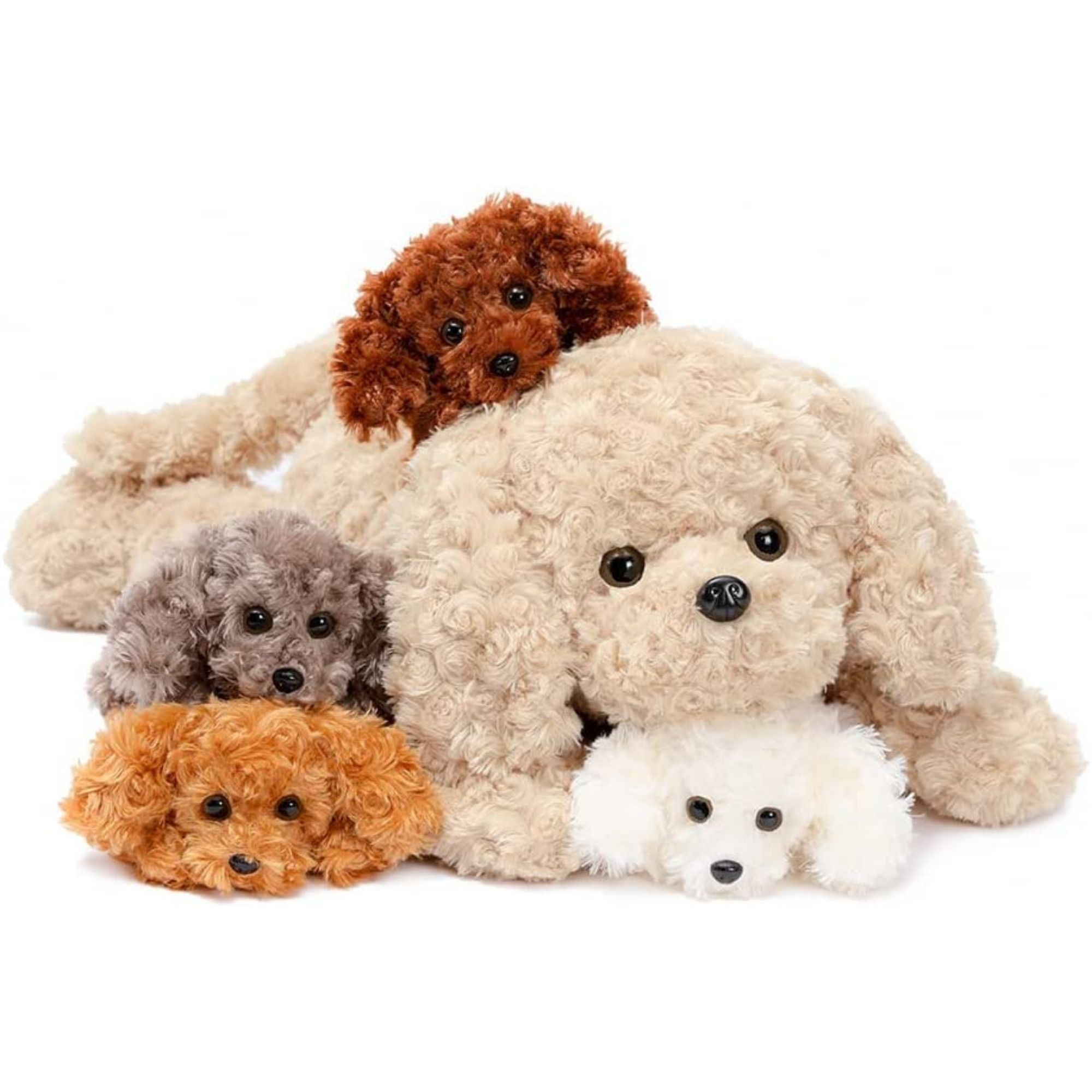 thumbnail video image 2 of MorisMos 24" Puppy Stuffed Animal Mommy Dog with 4 Baby Plush Toys, 2 of 8