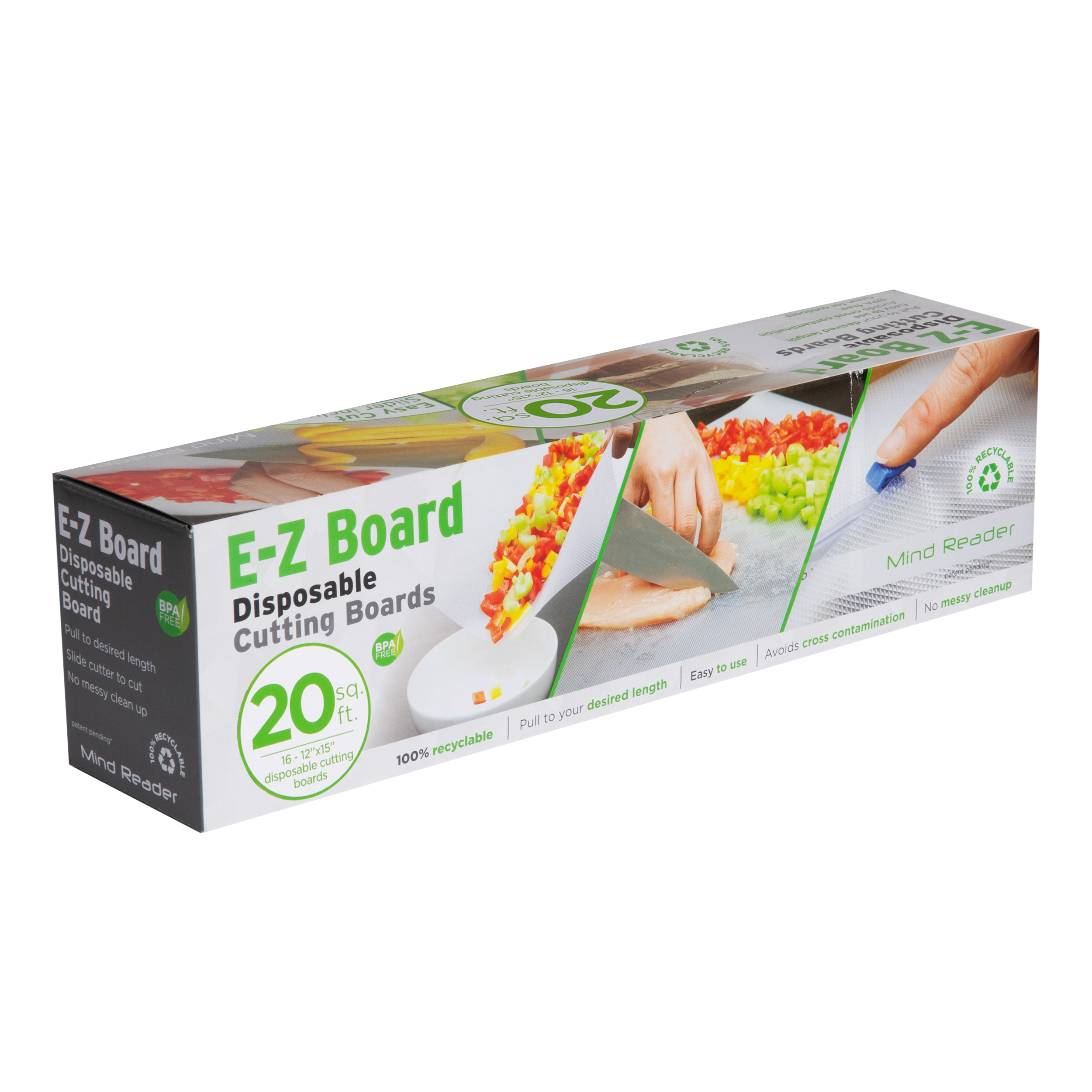 thumbnail video image 2 of Mind Reader E-Z Board Disposable Plastic Cutting Board, Flexible, 20 square feet, 2 Pack, Clear, 2 of 11