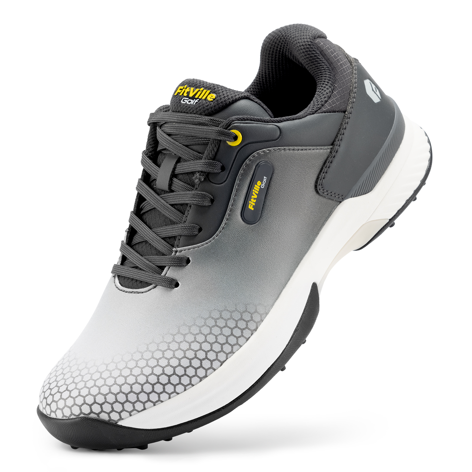 thumbnail video image 2 of FitVille Wide Mens Golf Shoes Outdoor Waterproof Spiked Golf Shoes, 10 x-Wide, 2 of 6