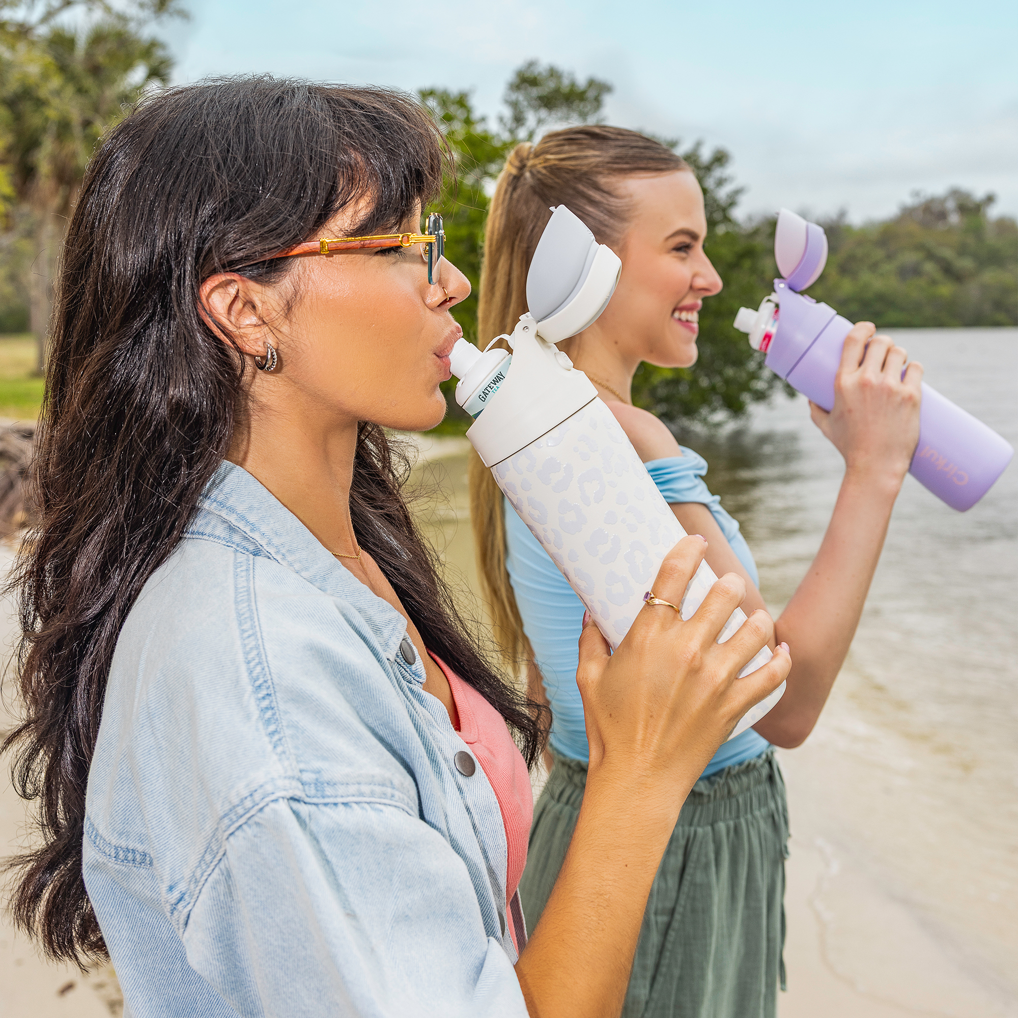 thumbnail video image 2 of Cirkul 26oz StrawSip Flip Water Bottle, Stainless Steel, Double Wall Insulated, Onyx (Black), 2 of 12