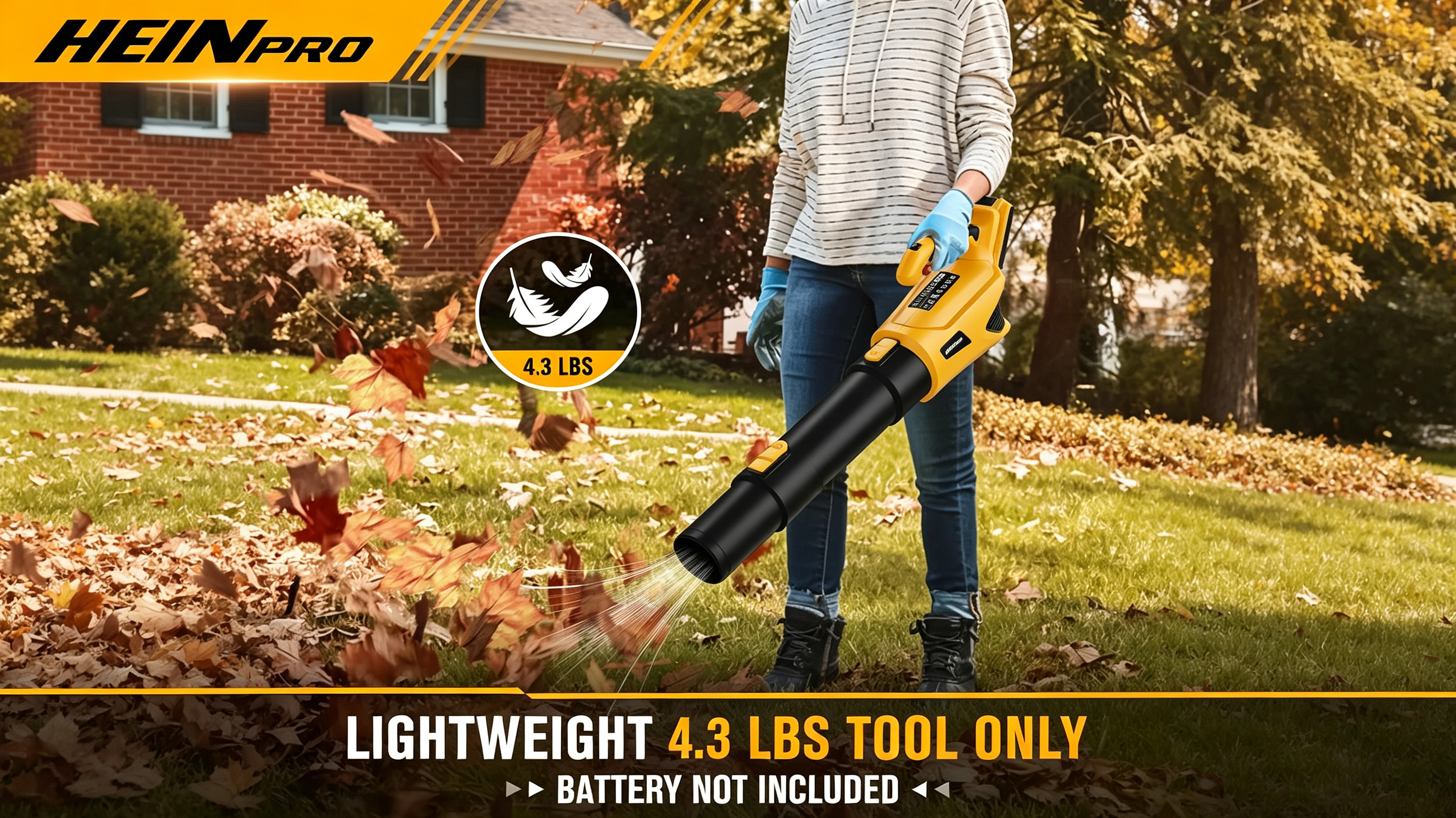 thumbnail video image 2 of Cordless Leaf Blower Compatible with Dewalt 20V Max Battery, 500CFM/150MPH Electric Leaf Blower Cordless, 5 Speed Modes, Battery Powered Blowers for Lawn Care, Yard (Tool Only), 2 of 8