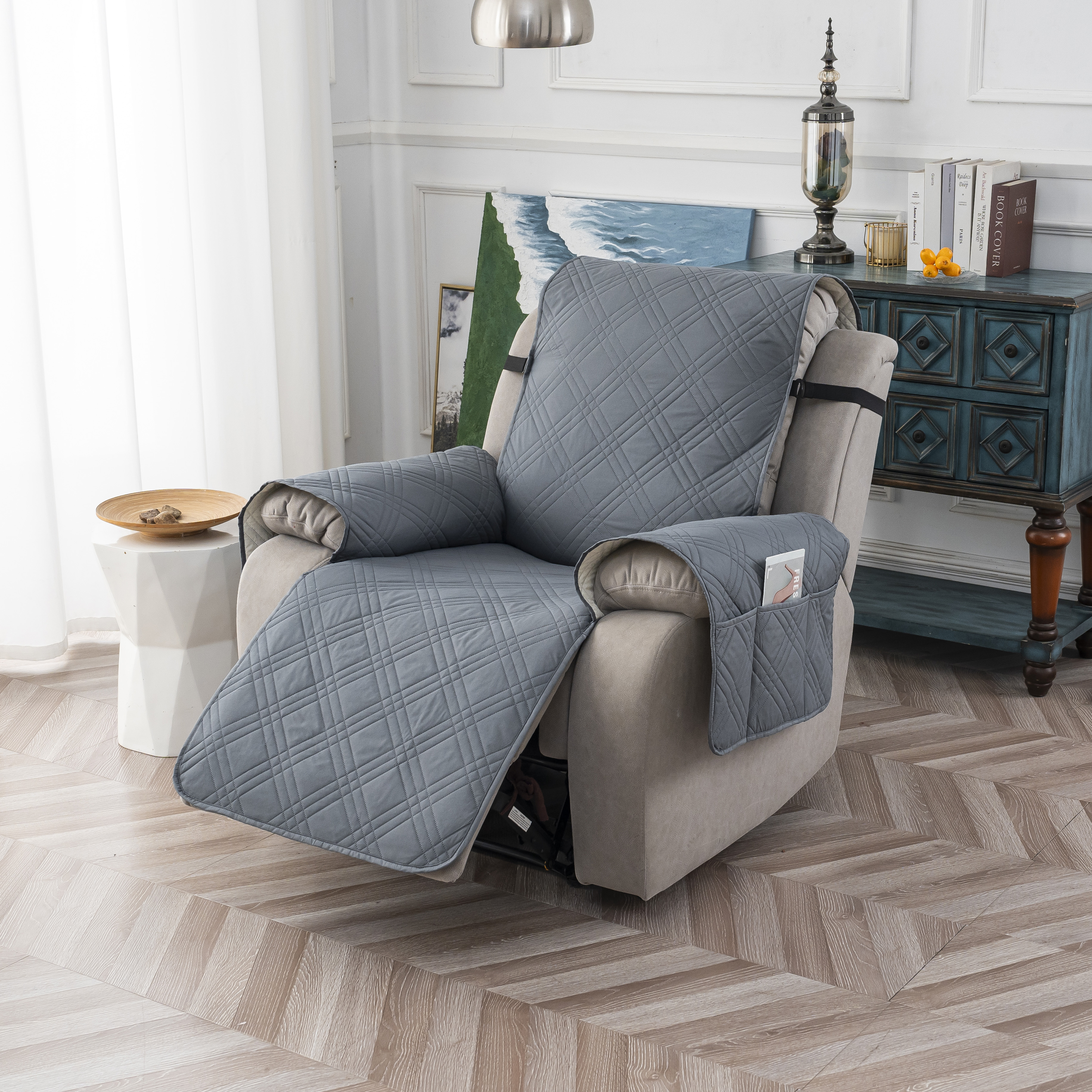 thumbnail video image 2 of 100% Waterproof High Quality Recliner Chair Cover, Non Slip Recliner Covers for Recliner Chair with Pocket, Pet Scratch-Resistant Sofa Slipcover, Washable, for Office, Living Room, Home Decor, 2 of 6