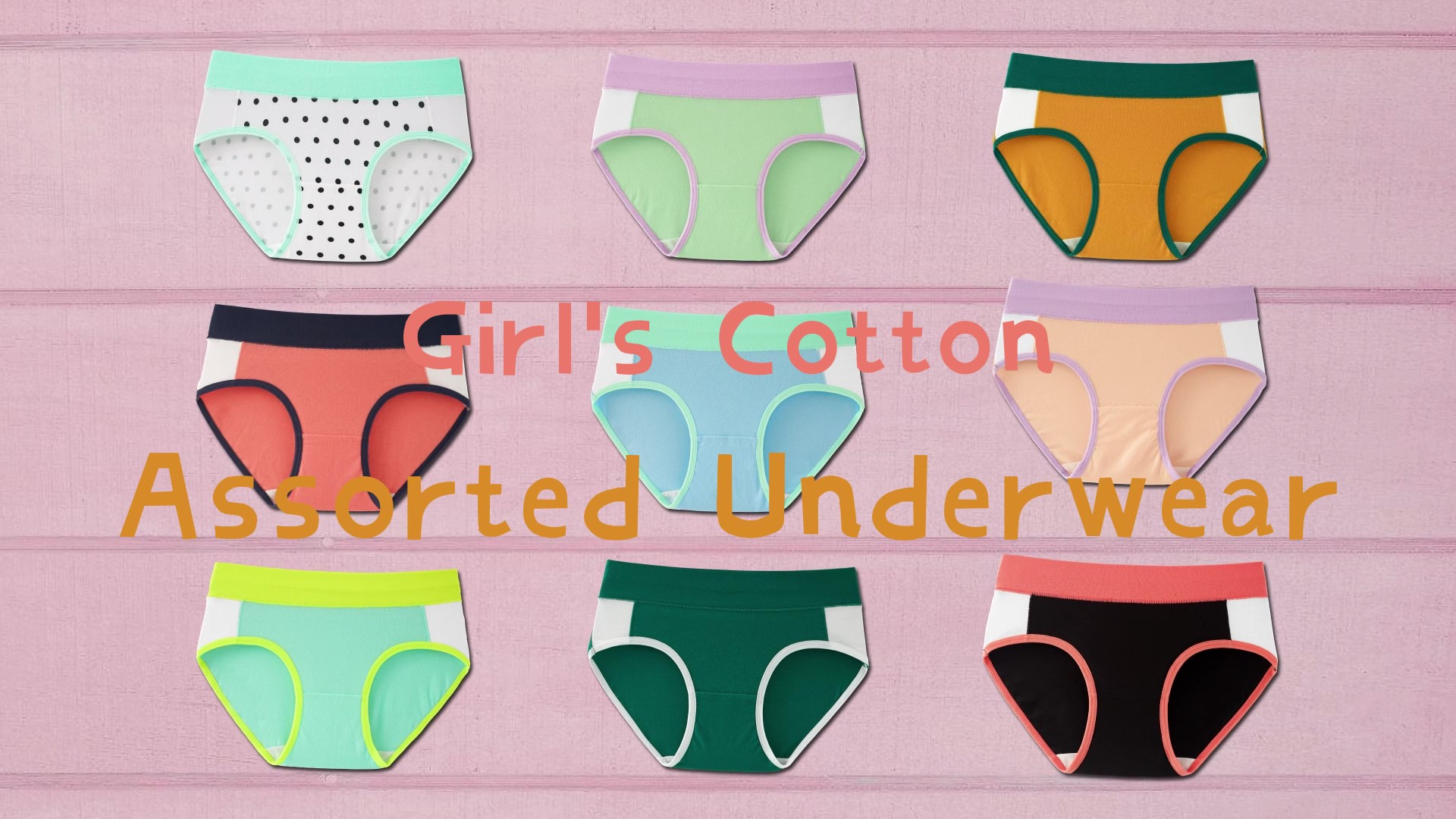 thumbnail video image 2 of INNERSY Teen Underwear Soft Cotton Girls Panties Briefs High Waisted Underwear 6 Pack (12-14 Years, Contrasting Collage), 2 of 6