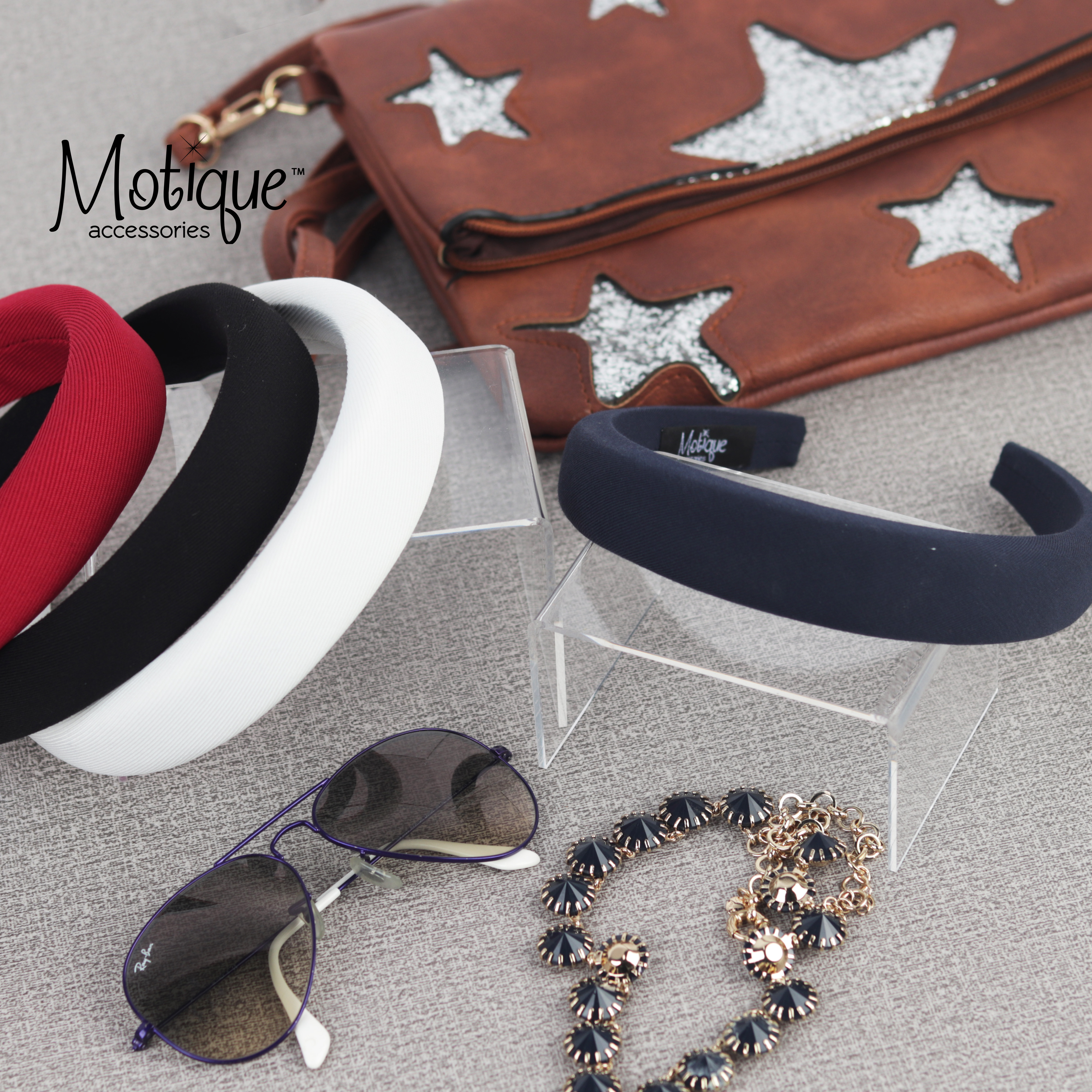 thumbnail video image 2 of Motique Accessories Red Padded Headband for Women, 2 of 5