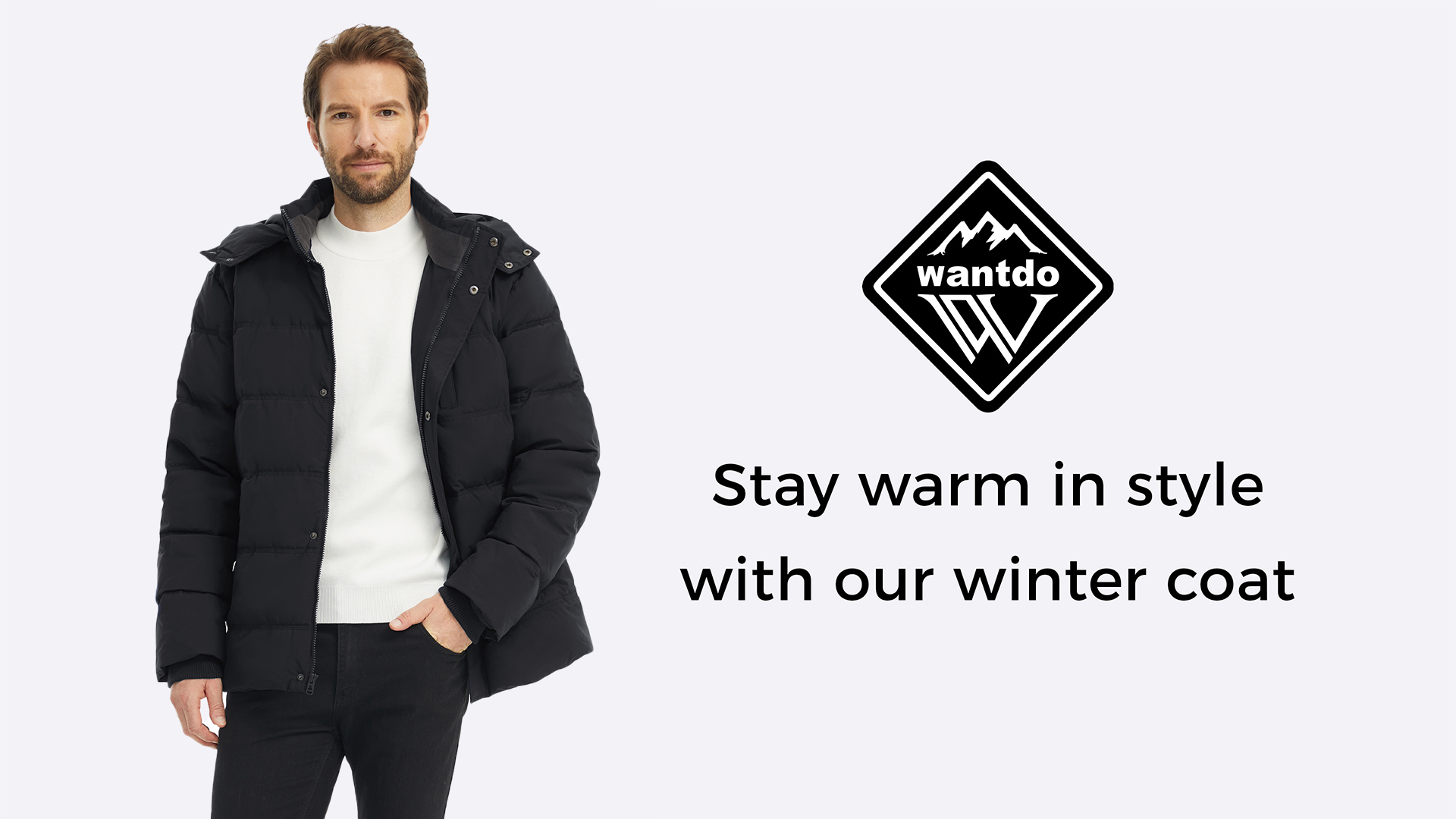 thumbnail video image 2 of Wantdo Men's Plus Size Coat Recycled Thicken Insulated Winter Coat Warm Winter Jacket Hooded Black XL, 2 of 12