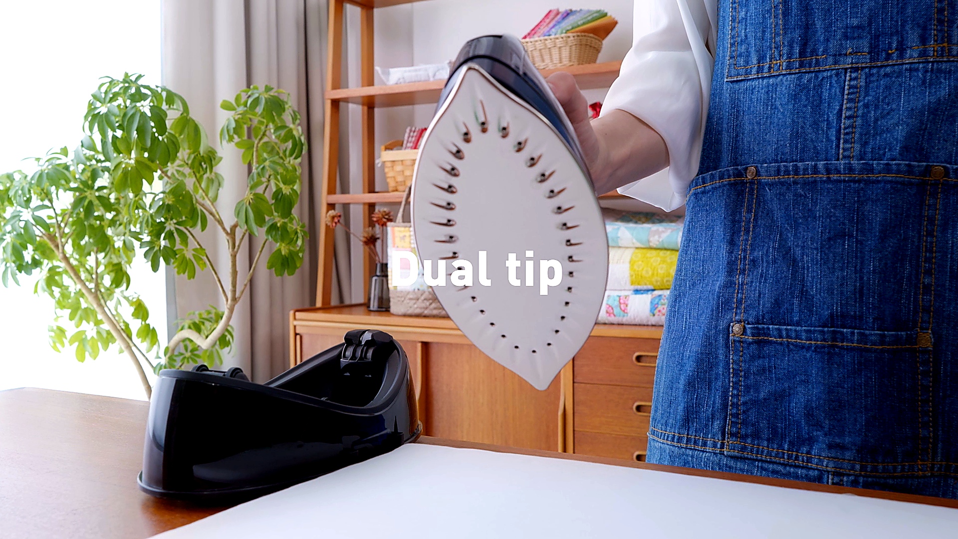 thumbnail video image 2 of Panasonic Cordless Dry and Steam Iron with Wide Stainless Steel Soleplate, 1,500 Watts, Power Heating Base, Retractable Cord, and Cover Case, Blue, NI-WL700A, NI-WL700A, 2 of 9