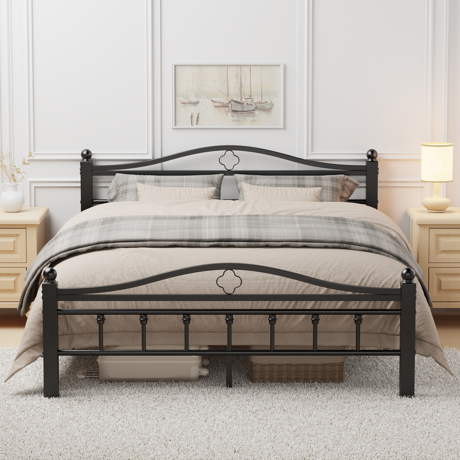 thumbnail video image 2 of Twin Bed Frames With Headboard -Heavy Duty Twin Size Bed Frame, 1500LBS Capacity & Noise Free Design, 12 Inch Under-Bed Storage, No Box Spring Needed, Easy Assembly, Black, 2 of 9