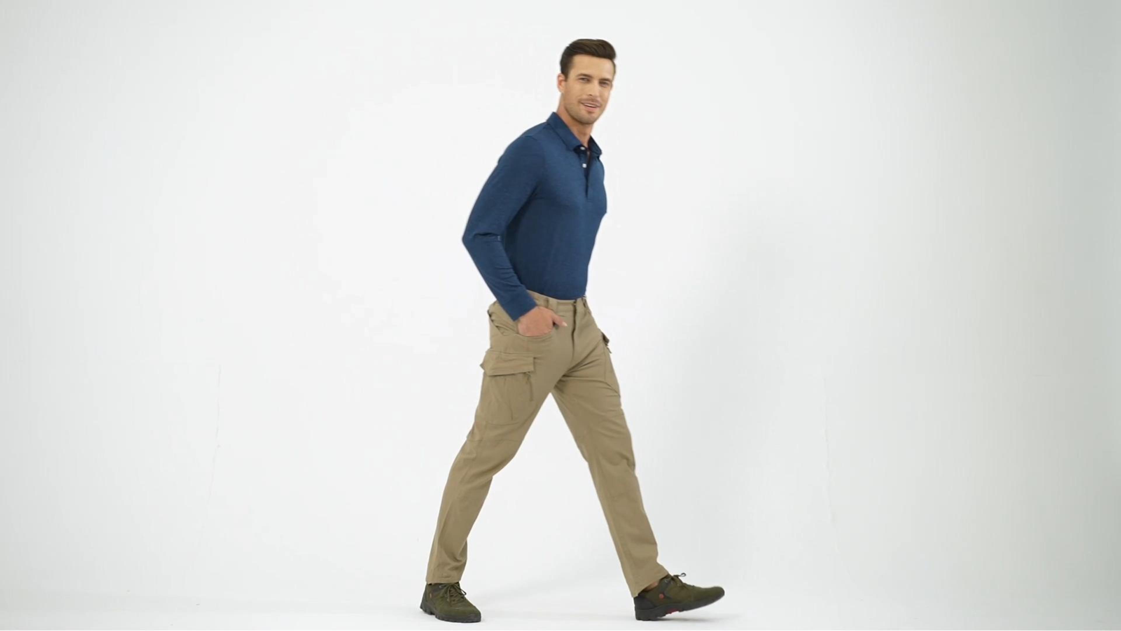 thumbnail video image 2 of NAVEKULL Men's Stretch Hiking Pants Lightweight Ripstop Outdoor Cargo Pants Cotton Durable Work Trousers With 9 Pockets, 2 of 7