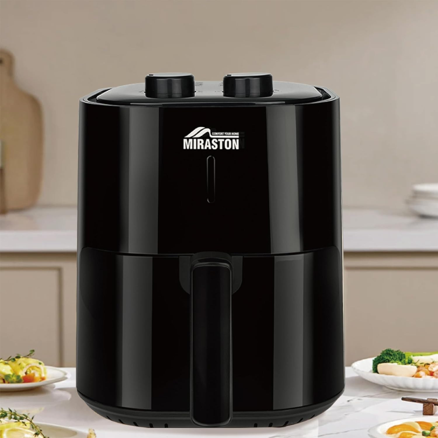 thumbnail video image 2 of MIRASTON 4.5Quart Compact Dials Air Fryer, 8-in-1 Presets, Nonstick, Black, 2 of 9