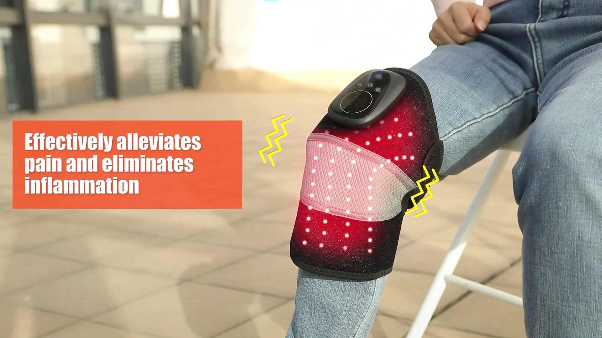 thumbnail video image 2 of HONGJING Cordless Knee Massager with Red Light Heating for Knee Shoulder Pain, 2 of 8