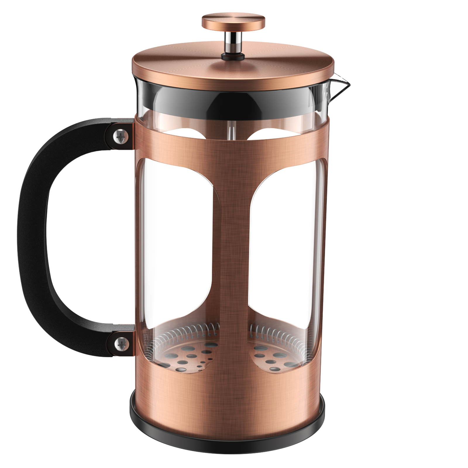 BAYKA French Press Coffee Maker, Glass Classic Copper 304 Stainless St –  J'ouvert Coffee