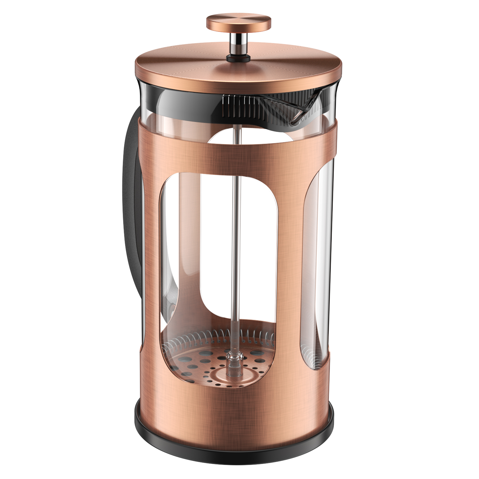 BAYKA 21 Ounce French Press Coffee Tea Maker Small, Stainless Steel Coffee  Press Single Serve, Heat Resistant Thickened Borosilicate Glass, Copper 0.6