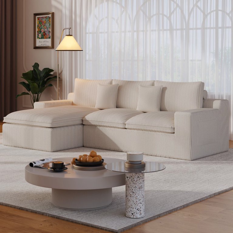 108” Modular Sectional Sofa, Cloud Sectional Couch with Deep Seat, Modern Modular L-Shape Sofa Couch with Chaise,Upholstered Couches for Living Room Bedroom