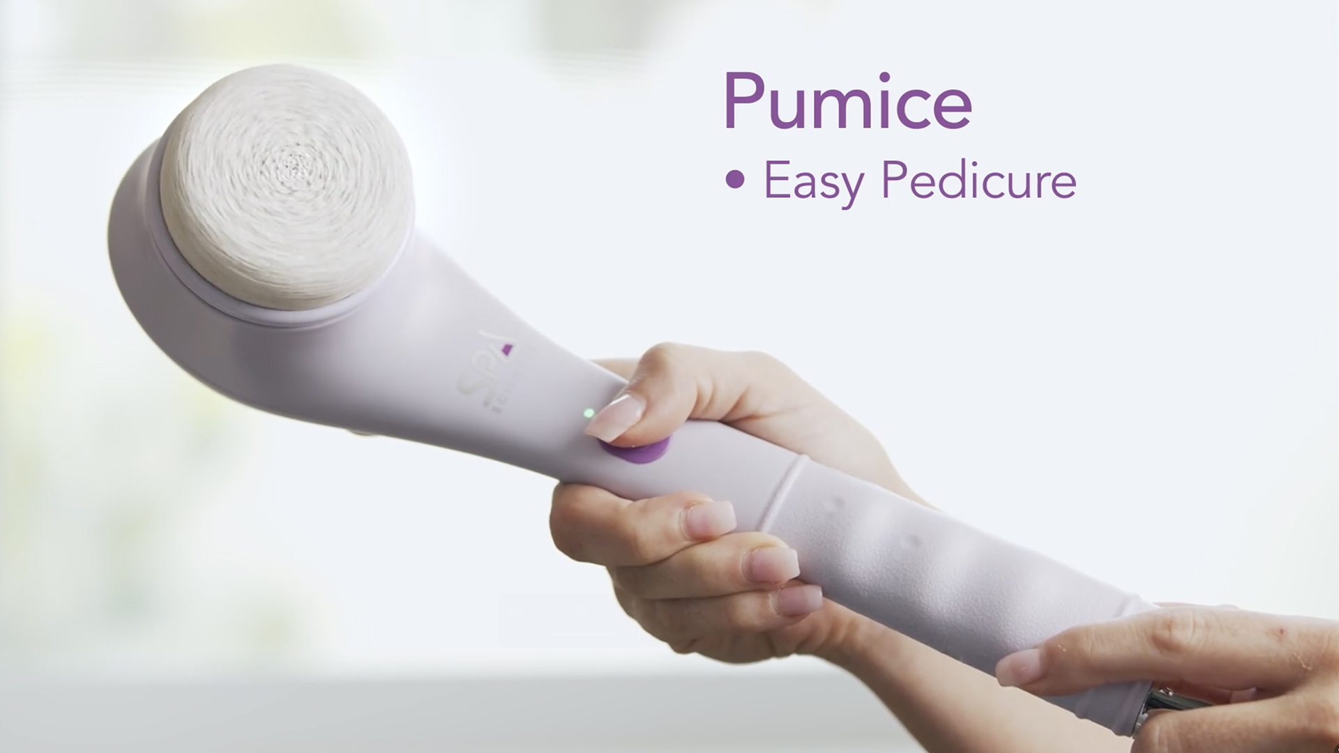 thumbnail video image 2 of Spa Sciences NERA 4 in 1 Body Brush for Exfoliation, Deep Cleansing, Foot Care, Lotion Infuser, and Massage, Rechargable, Lavender, 2 of 8