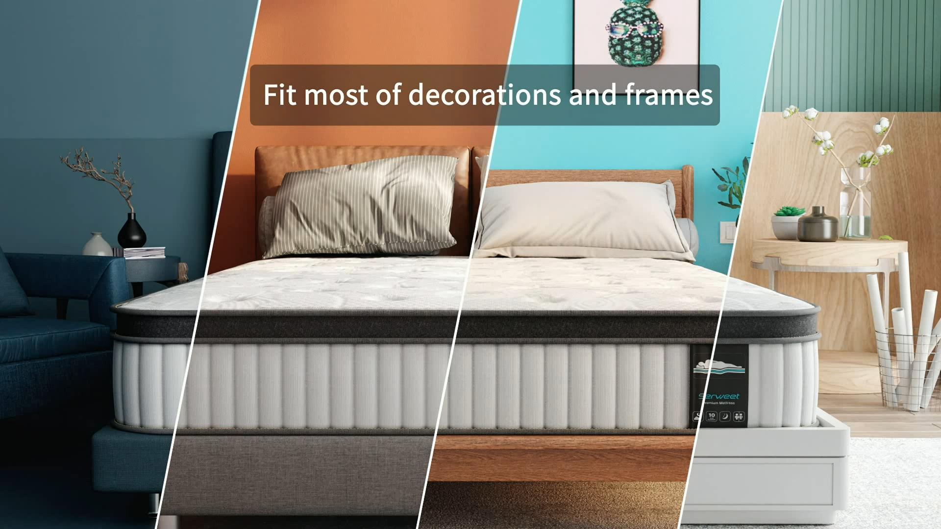 thumbnail video image 2 of Serweet Queen Mattress, 10 Inch Memory Foam Mattress in a Box, Individual Pocket Spring Mattress with Motion Isolation and Pressure Relief, Medium Firm, CertiPUR-US, 2 of 8