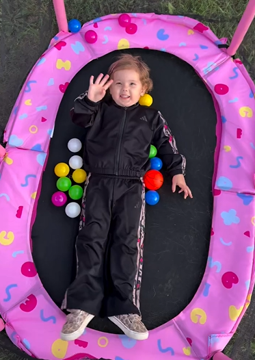 thumbnail video image 2 of 60" Toddler Trampoline with Safety Enclosure Net, SEGMART Upgraded Kids Trampoline with Basketball Hoop, Swing, Rings, Balls, Indoor Outdoor Mini Trampoline Birthday Gift for Kids Ages 3-9, 2 of 14