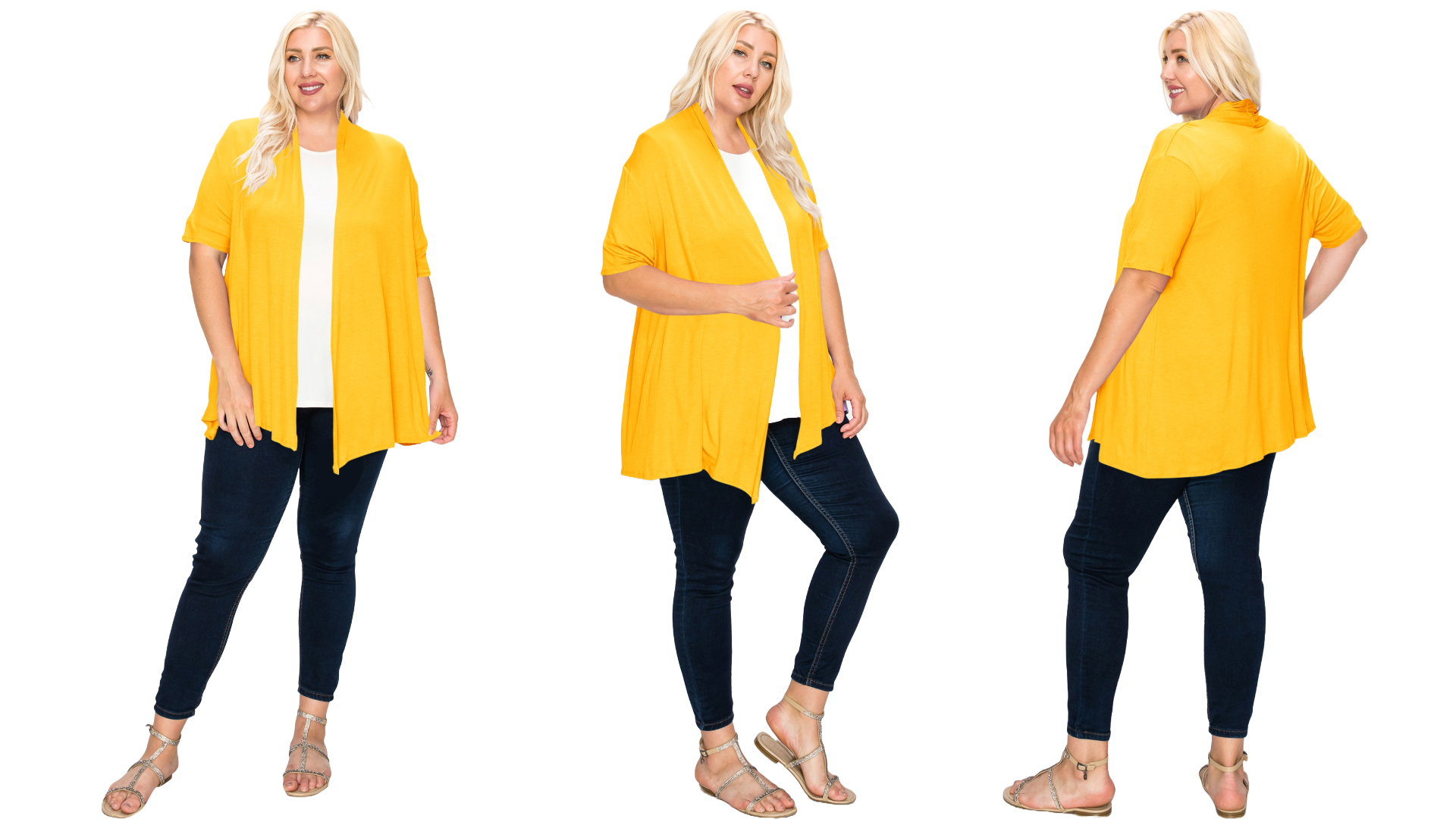 thumbnail video image 2 of Women's Plus Size Casual Short Sleeve Cardigan, 2 of 5