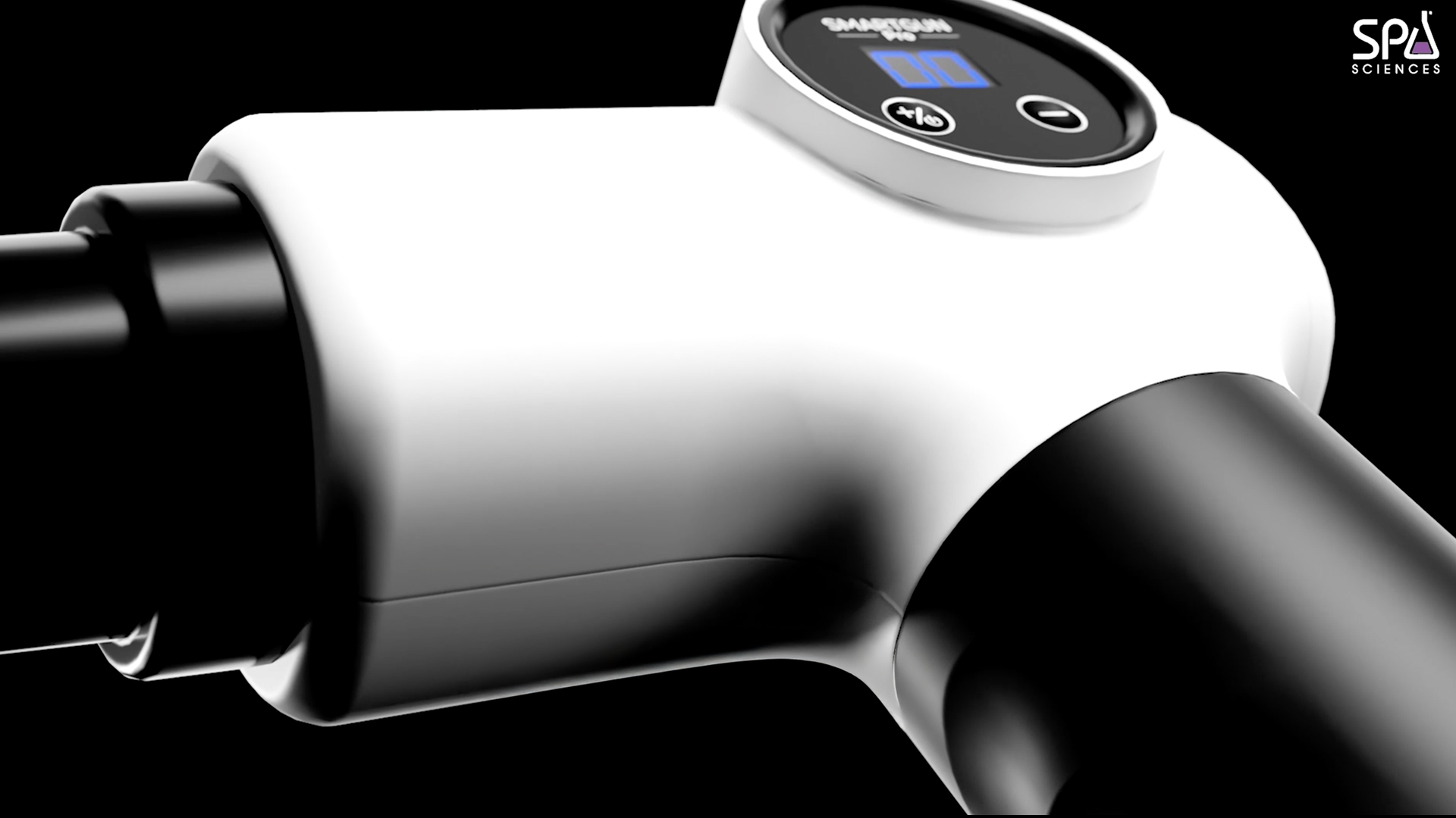 Spa Sciences SMARTGUN Massage Gun, Pro Therapeutic with 4 Heads, 8