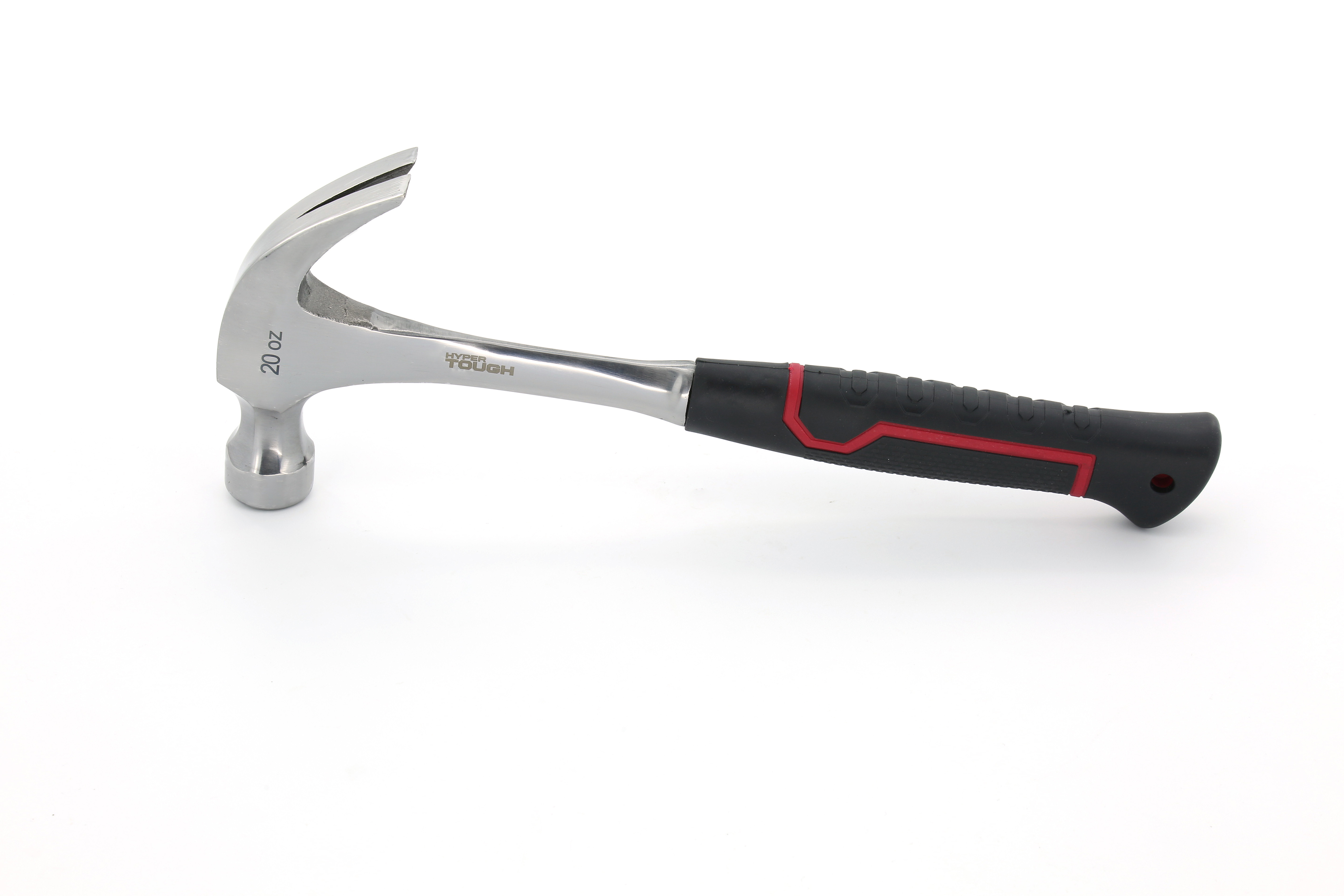 Hyper Tough 20 oz. Steel Shaft Claw Hammer with Comfort Grip 