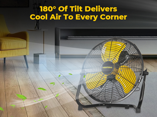 thumbnail video image 2 of Ken Brown 12-Inch Portable Floor Fan, 3 Speed Metal Industrial Shop Fans with 180° Tilt, 1800 CFM High Velocity Heavy Duty Fan, for Bedroom, Garage, Workshop, 2 of 13