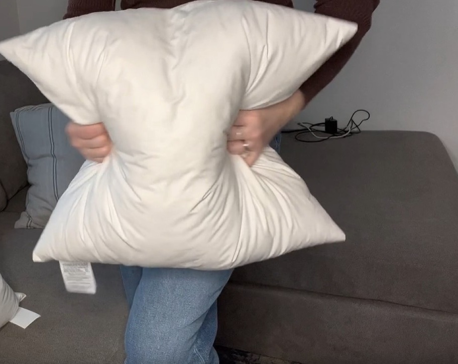 thumbnail video image 2 of 10/90 White Goose Down & Feather Luxury European Pillow Insert - 26x26 inch - 1 Pack, 2 of 9