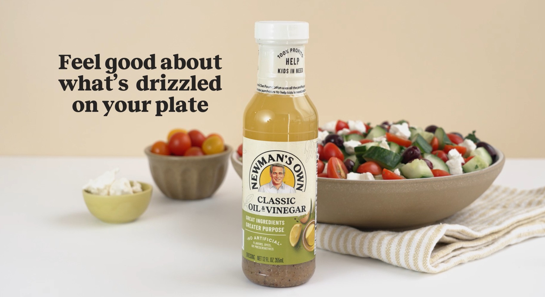 thumbnail video image 2 of Newman's Own Classic Oil & Vinegar Salad Dressing and Marinade, 12 fl oz, 2 of 16