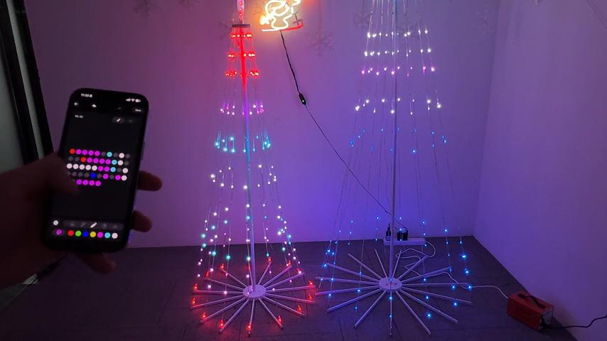Beatineon Pre-lit LED Christmas Tree, 6FT Metal Frame Cone Tree with ...
