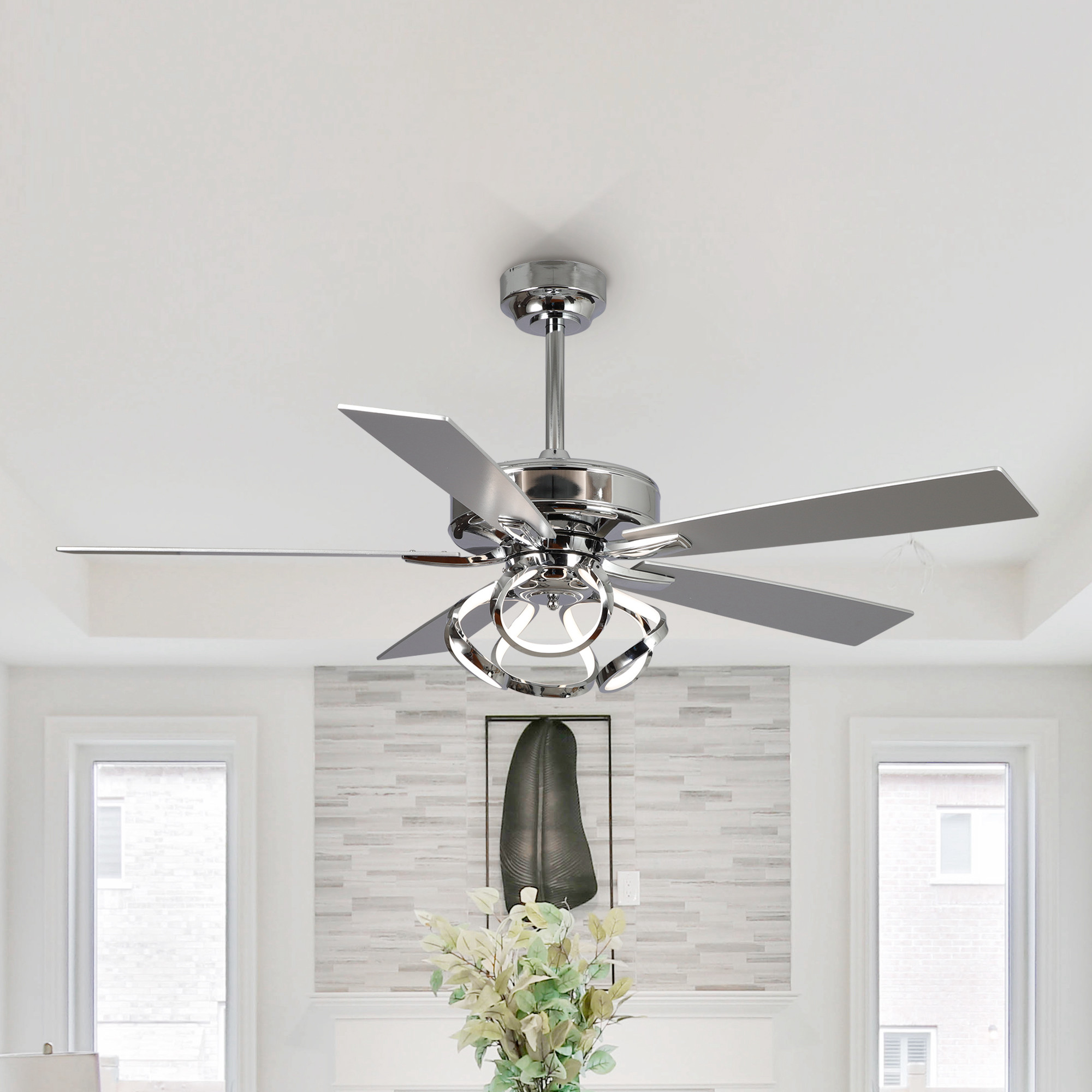 thumbnail video image 2 of Parrot Uncle 52" Modern 3CCT LED Chandelier Ceiling Fan with Lights and Remote Control, Dimmable, Double-sided Blades, 6 Speeds DC Motor, 2 of 15