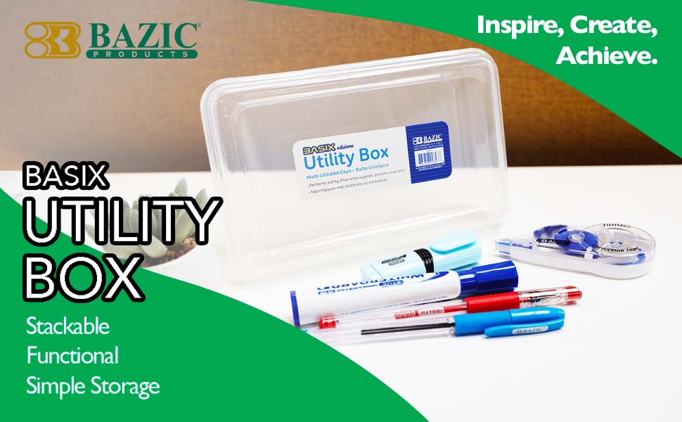 thumbnail video image 2 of BAZIC Plastic Pencil Case Utility Storage Box, Clear Color, 4-Pack, 2 of 8