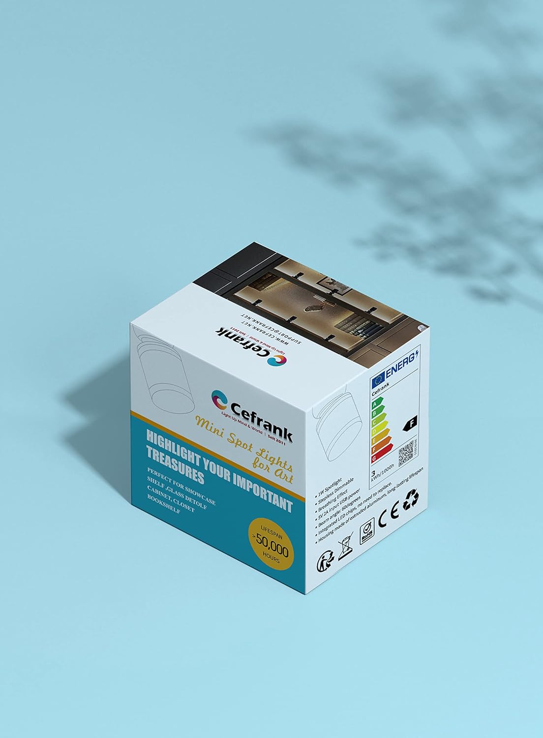 thumbnail video image 2 of Cefrank Mini Spot Lights, 8 x 1W Dimmable LED Spotlight, Warm White 3000K, 2 of 9