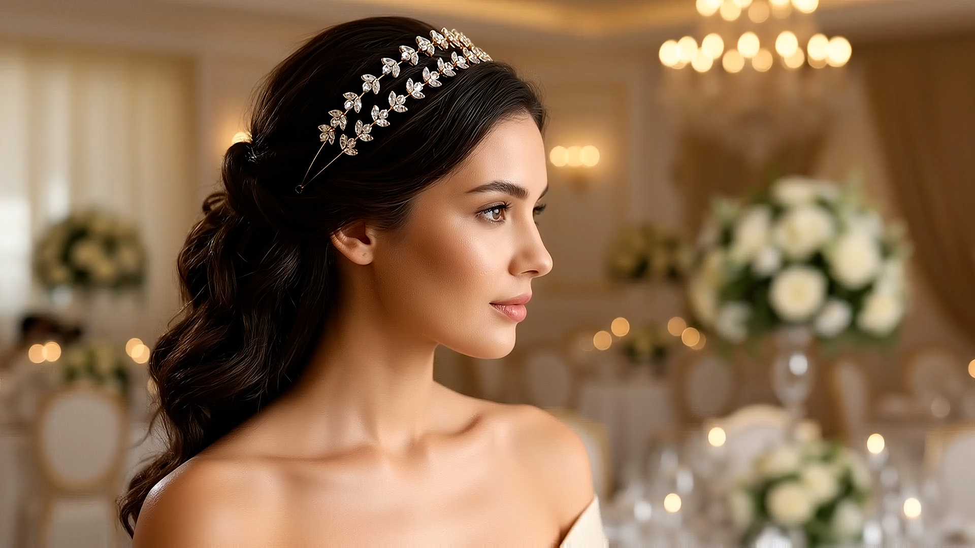 thumbnail video image 2 of MIALLO Elegant Gold Double Row Marquise Zircon Headband, Fashion Wheat Ear Hairband for Prom, Party and Daily Look, 2 of 9