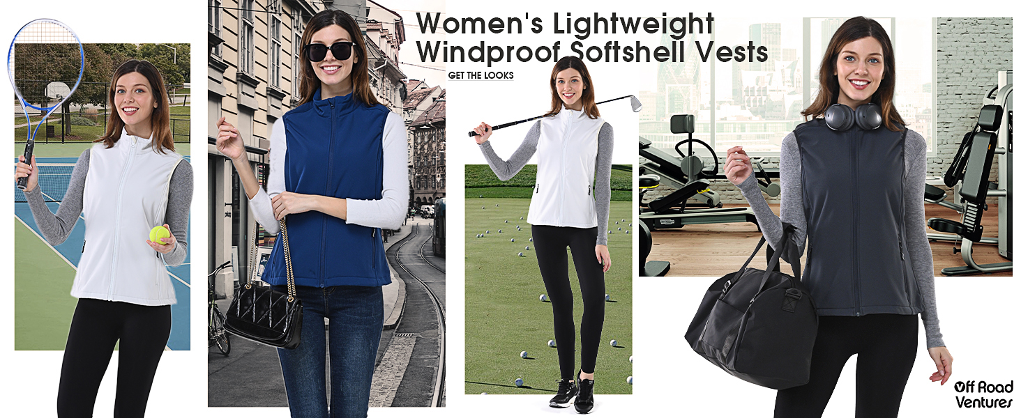 thumbnail video image 2 of Off Road Ventures Women’s Fleece Softshell Vests Lightweight Outerwear Zip Up Sleeveless Running Vest for Golf Hiking, 2 of 7