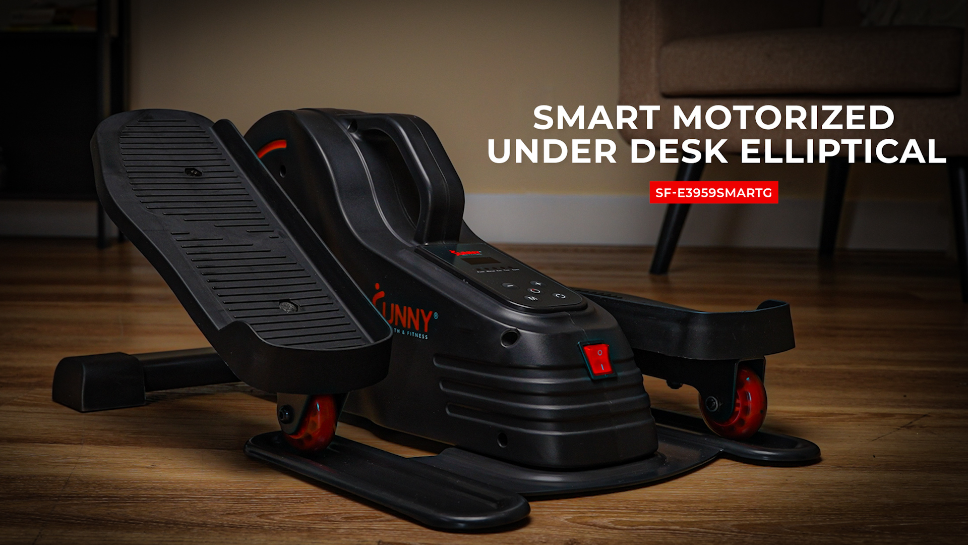 thumbnail video image 2 of Sunny Health & Fitness Smart Under Desk Electric Motorized Elliptical Machine Rehibition Therapy Trainer SF-E3959SMARTG, 2 of 9